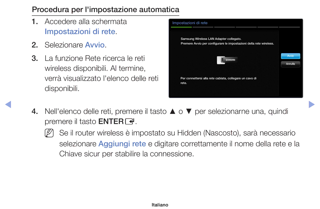 Samsung UE40F6100AKXZT, UE46F6100AWXXH, UE40F6100AWXZF manual Per connettersi alla rete cablata, collegare un cavo di rete 