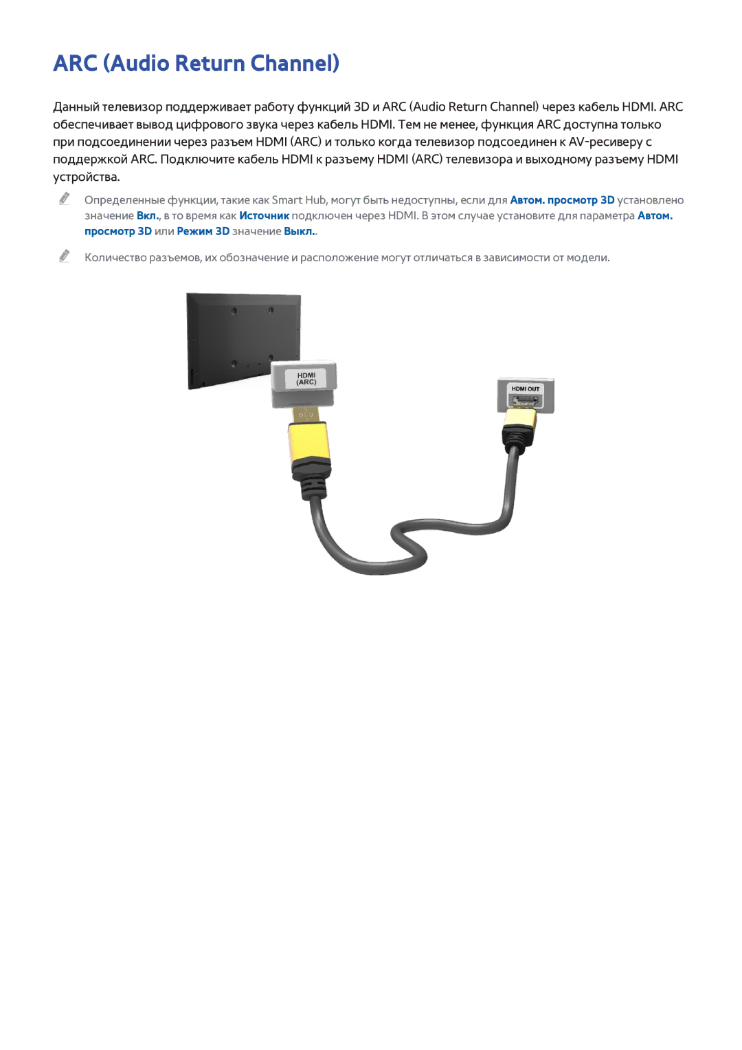 Samsung UE55F8000ATXRU, UE46F7000STXXH, UE46F8000STXXH, UE40F8000STXXH, UE55F8500STXXH, UE85S9ATXRU ARC Audio Return Channel 