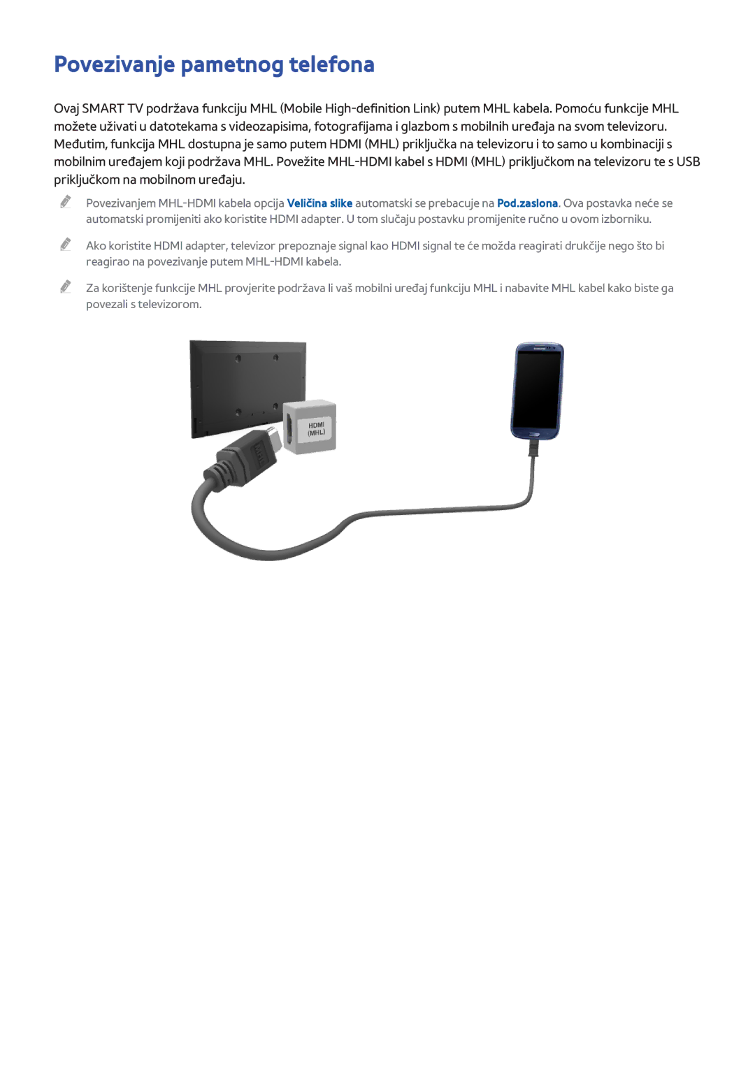 Samsung UE65F9000STXXH, UE46F7000STXXH, UE46F8000STXXH, UE40F8000STXXH, UE55F8500STXXH manual Povezivanje pametnog telefona 