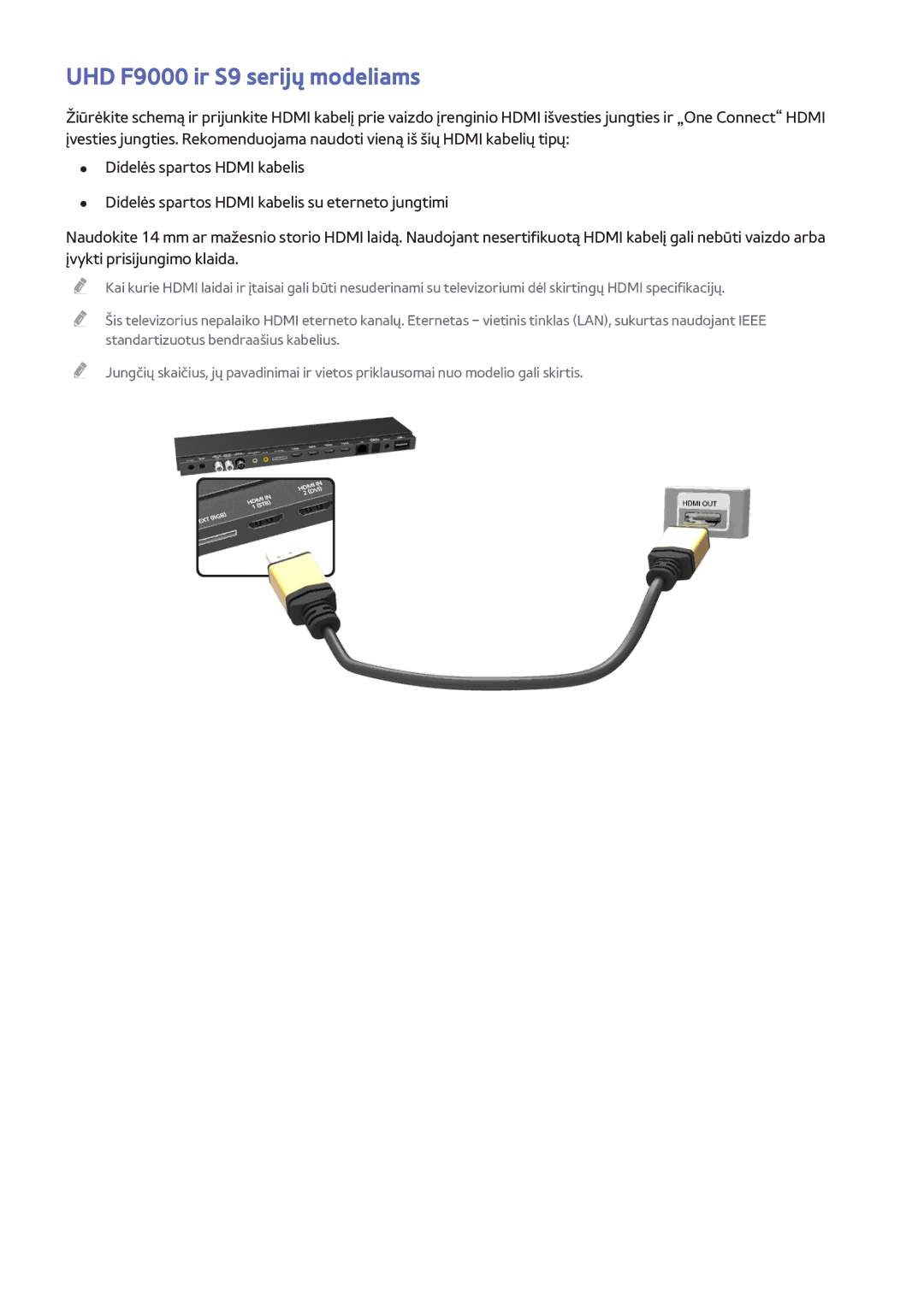 Samsung UE40F8000STXXH, UE46F7000STXXH, UE46F8000STXXH, UE55F8500STXXH, UE55F9000STXXH manual UHD F9000 ir S9 serijų modeliams 