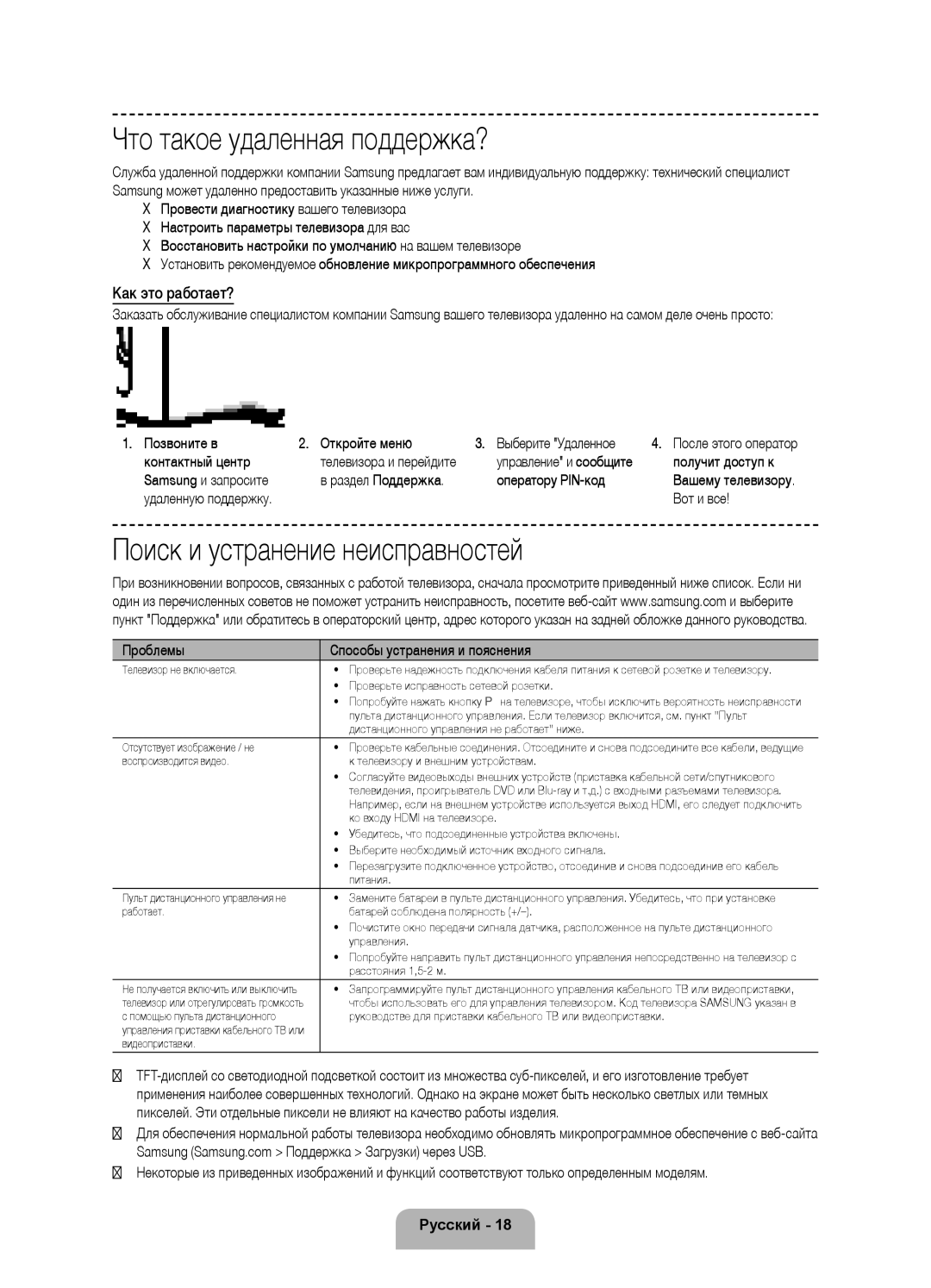 Samsung UE46F8500ATXRU manual Что такое удаленная поддержка?, Поиск и устранение неисправностей, Как это работает? 