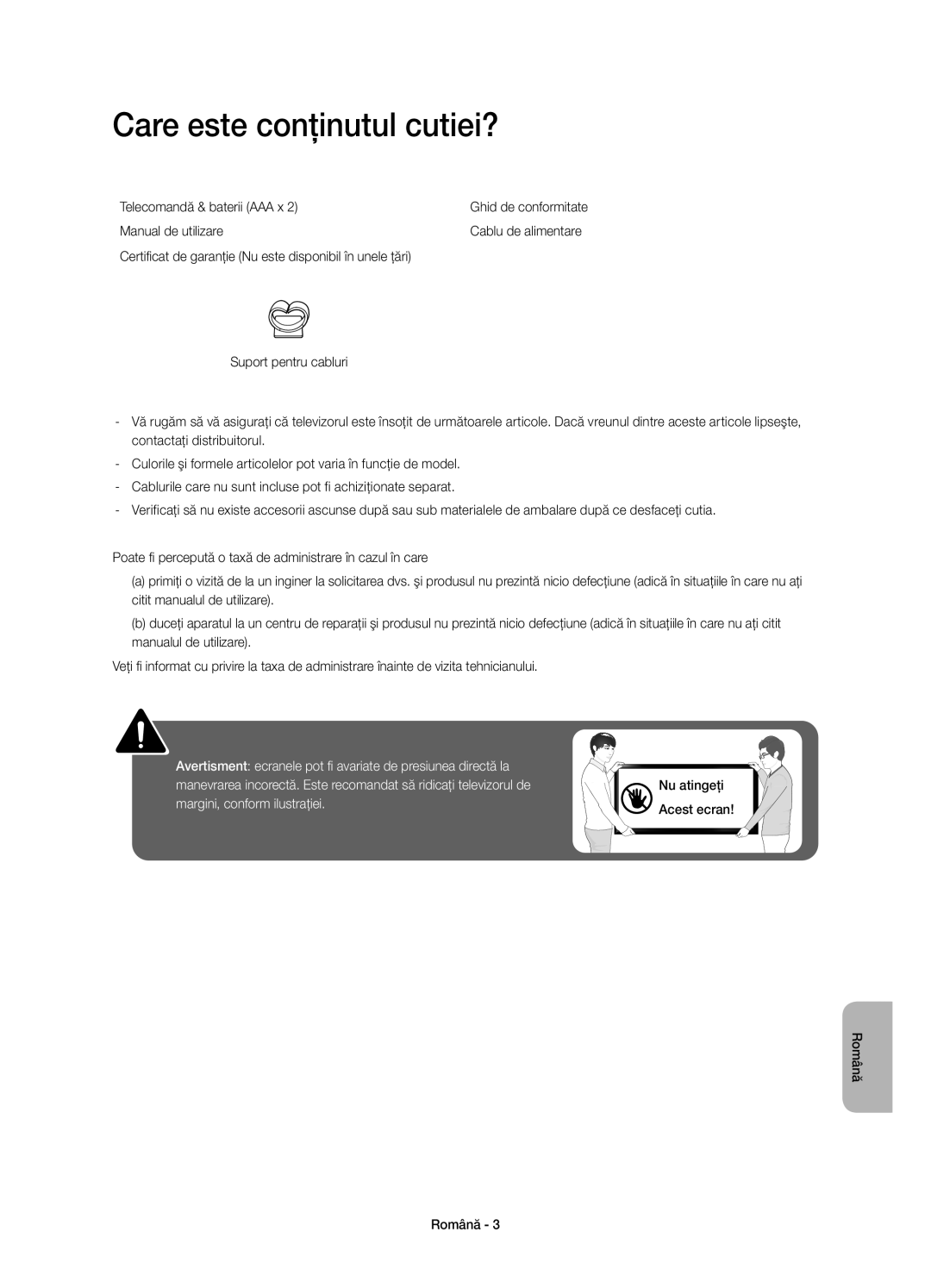 Samsung UE48H4203AWXXH manual Care este conţinutul cutiei?, Telecomandă & baterii AAA x, Manual de utilizare 