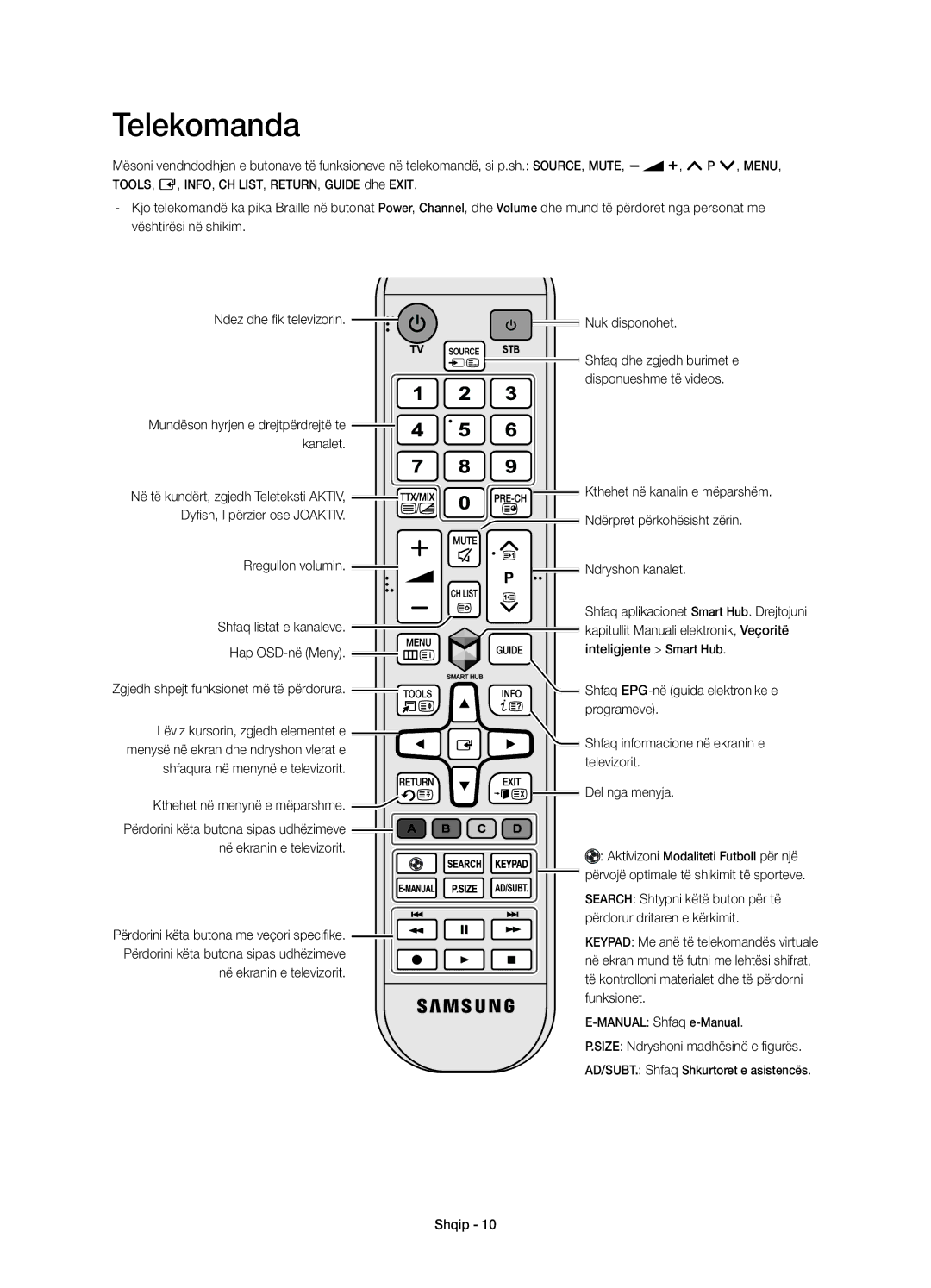 Samsung UE48H4203AWXXH manual Telekomanda 