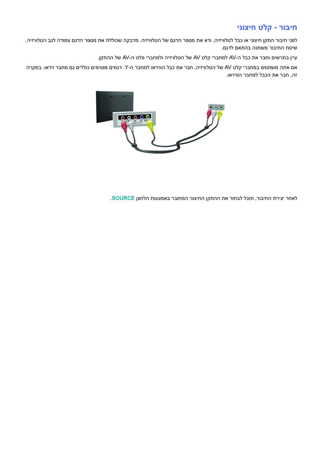 Samsung UE48H5003AWXXH, UE46H6203AWXXH manual ינוציח טלק רוביח 