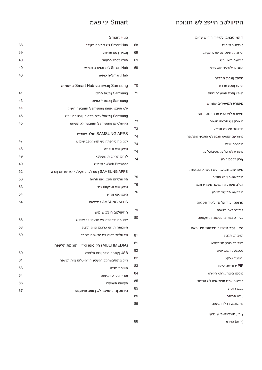 Samsung UE46H6203AWXXH, UE48H5003AWXXH manual מאפייני Smart 