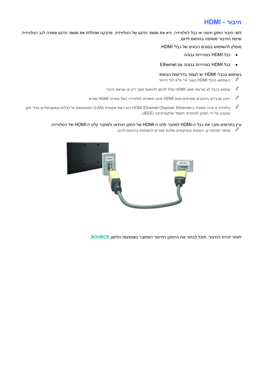 Samsung UE48H5003AWXXH, UE46H6203AWXXH manual Hdmi רוביח 