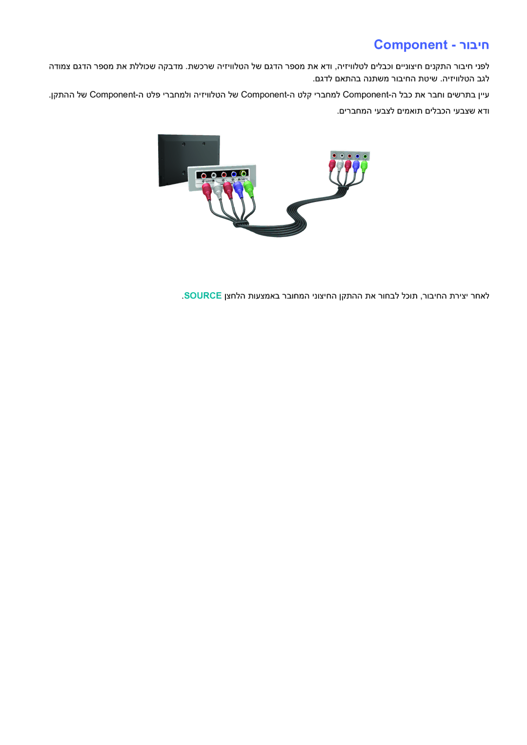 Samsung UE46H6203AWXXH, UE48H5003AWXXH manual Component רוביח 