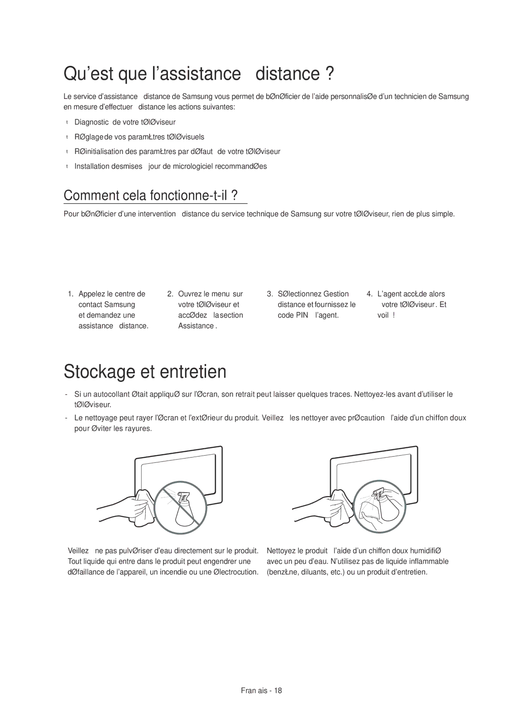 Samsung UE55H6200AWXXC manual Quest que lassistance à distance ?, Stockage et entretien, Comment cela fonctionne-t-il ? 