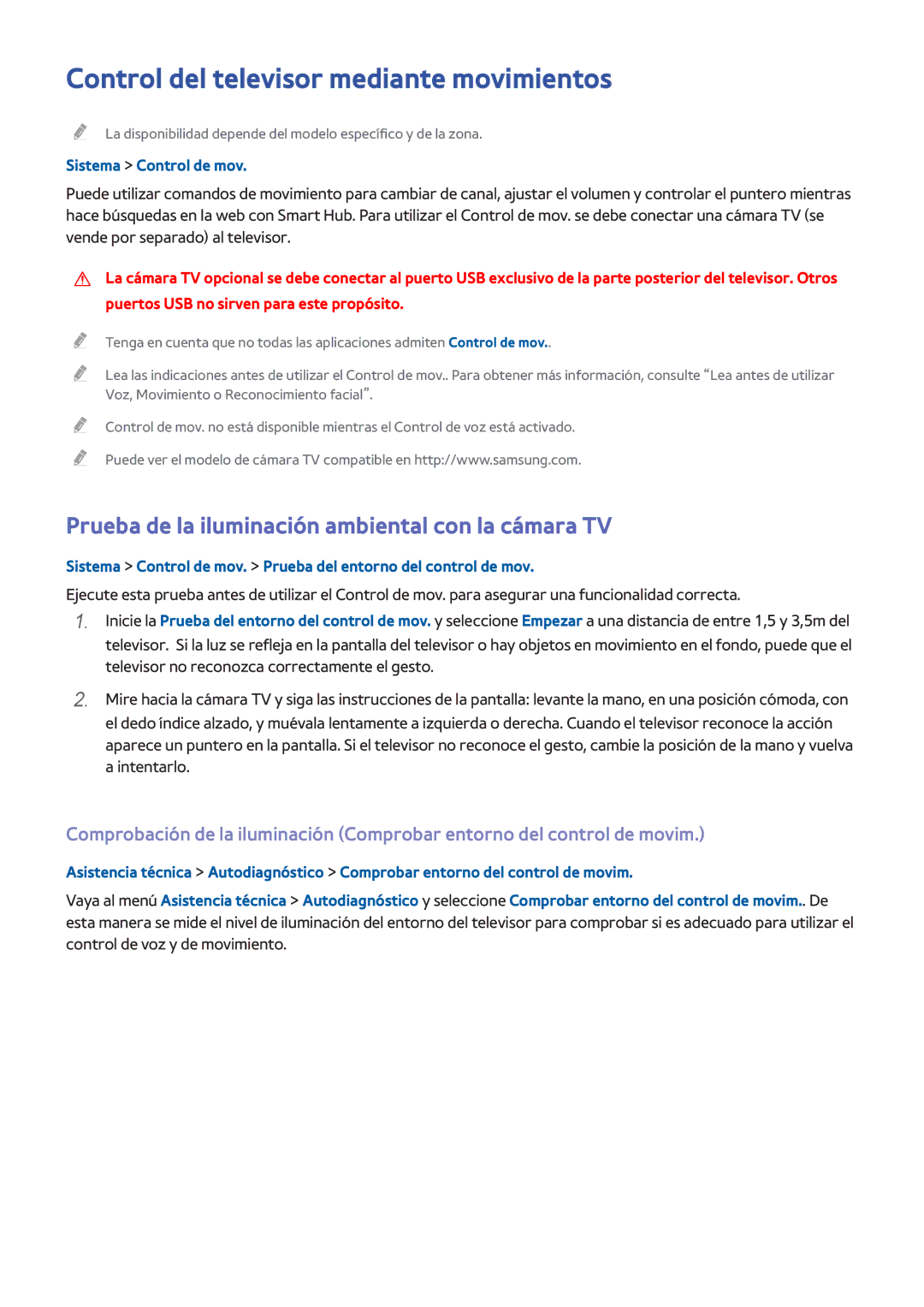 Samsung UE40H7000SLXXC Control del televisor mediante movimientos, Prueba de la iluminación ambiental con la cámara TV 