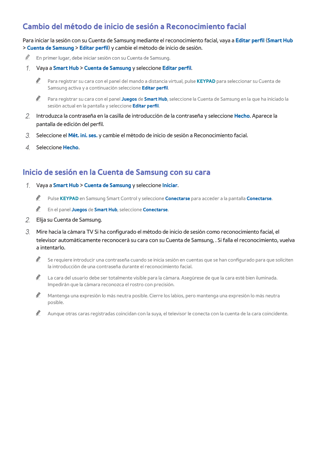 Samsung UA48H6400AWXMV, UE48H6200AWXXH, UE40H6410SSXXC manual Inicio de sesión en la Cuenta de Samsung con su cara, 333 444 