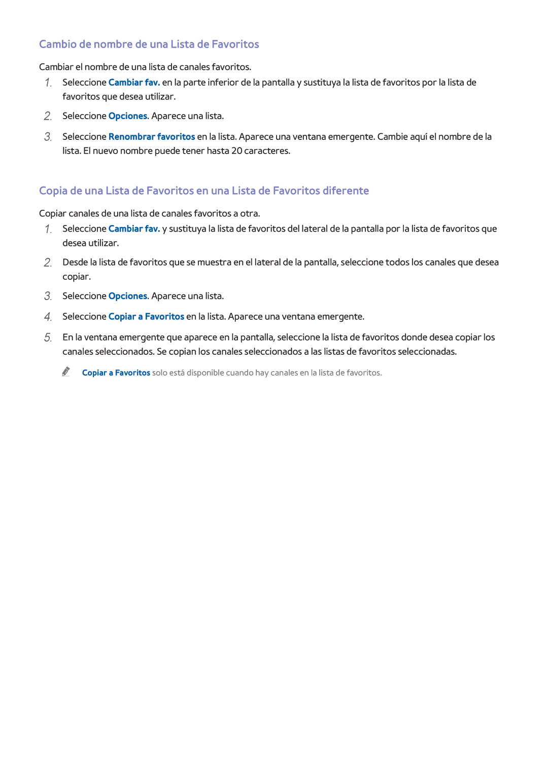 Samsung UE50H6400AWXXC, UE48H6200AWXXH, UE40H6410SSXXC manual 333 444 555, Cambio de nombre de una Lista de Favoritos 