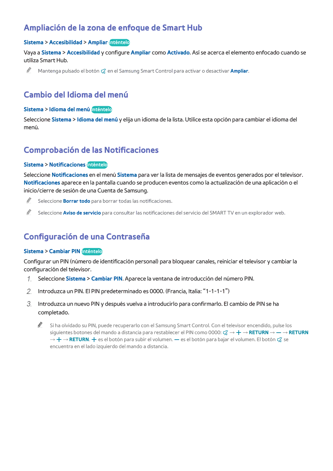 Samsung UE32H6410SSXXC, UE48H6200AWXXH manual Ampliación de la zona de enfoque de Smart Hub, Cambio del Idioma del menú 