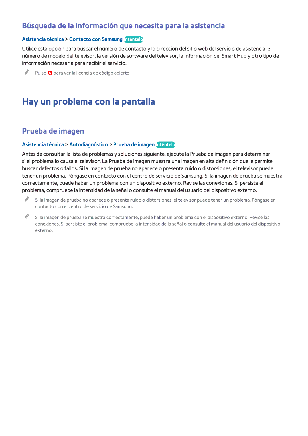 Samsung UE48H5570SSXXC manual Hay un problema con la pantalla, Búsqueda de la información que necesita para la asistencia 