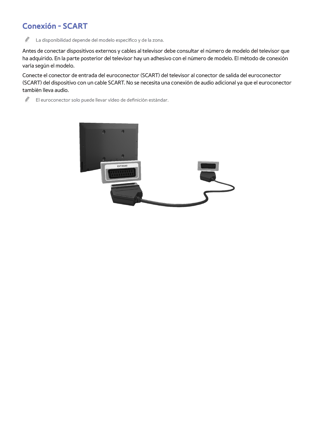 Samsung UE40H6240AWXXC, UE48H6200AWXXH, UE40H6410SSXXC, UE40H6200AWXXC, UE32H4500AWXXH, UE48H6400AWXXH manual Conexión Scart 