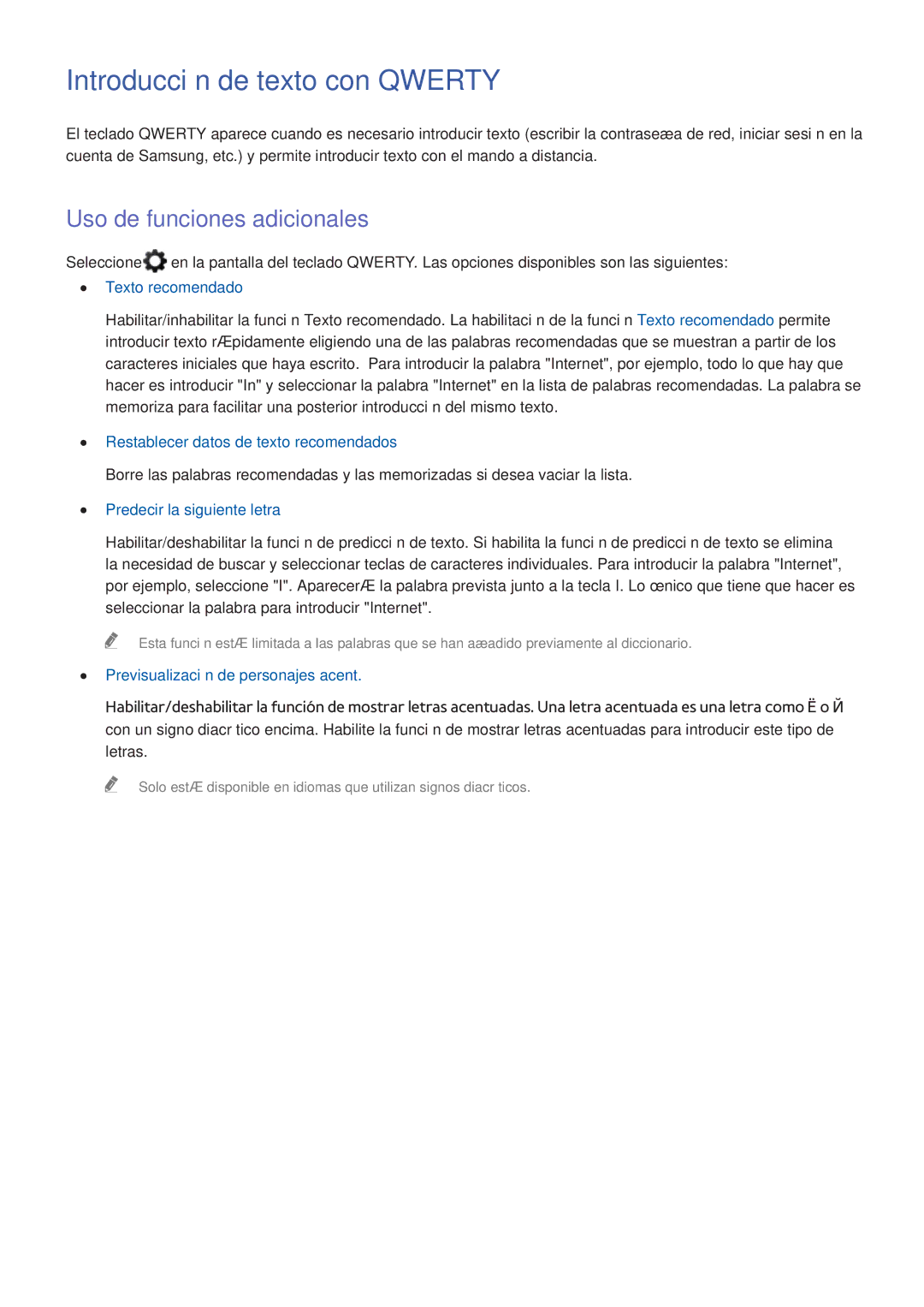 Samsung UE60H7000SLXXC, UE48H6200AWXXH, UE40H6410SSXXC manual Introducción de texto con Qwerty, Uso de funciones adicionales 