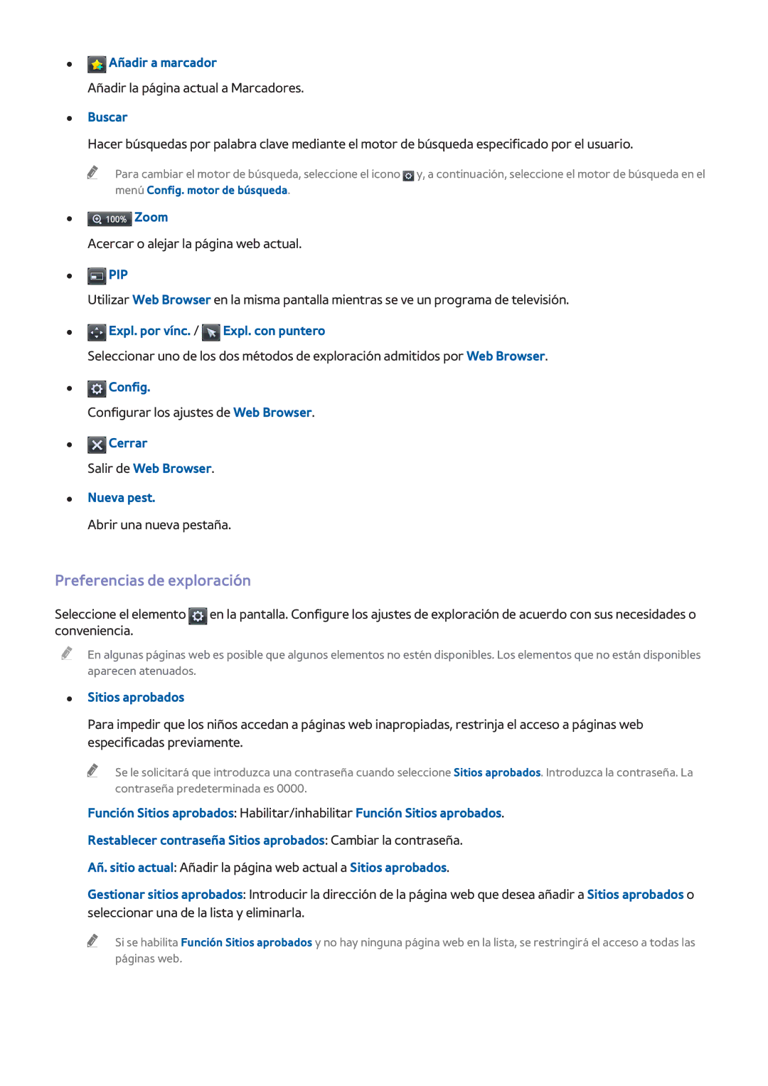 Samsung UE50H6400AWXXH, UE48H6200AWXXH, UE40H6410SSXXC, UE40H6200AWXXC, UE32H4500AWXXH manual Preferencias de exploración 