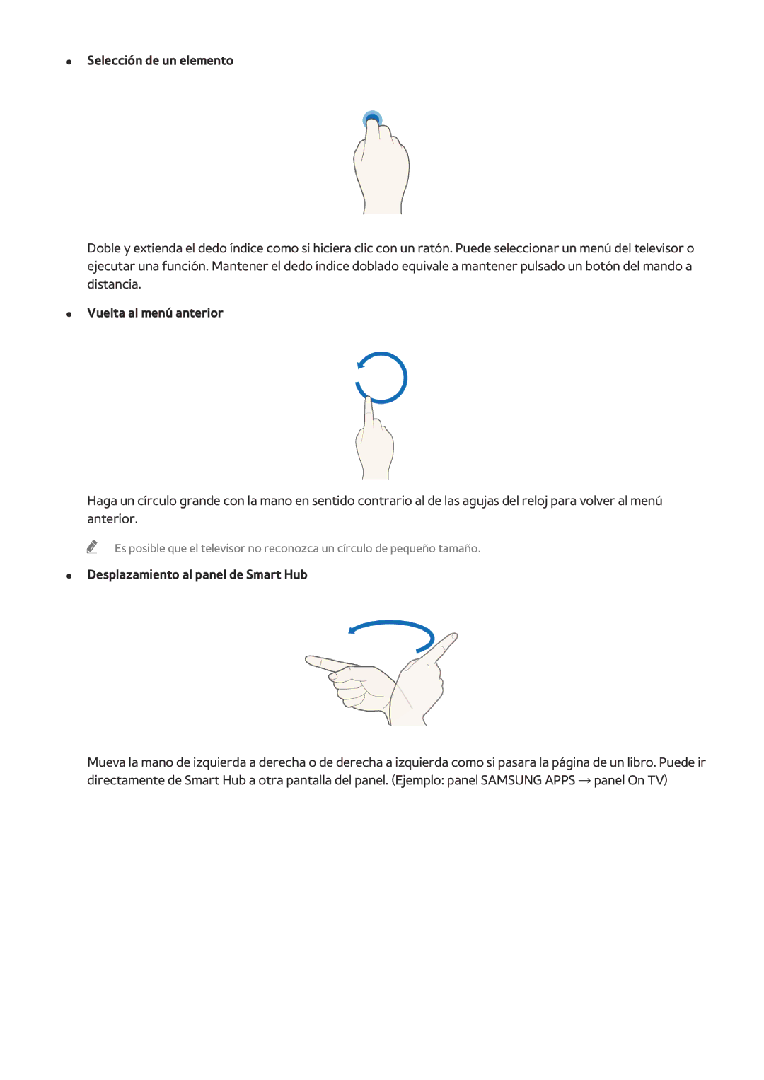 Samsung UE55H6200AWXXC, UE48H6200AWXXH, UE48H6800AWXXH manual Vuelta al menú anterior, Desplazamiento al panel de Smart Hub 