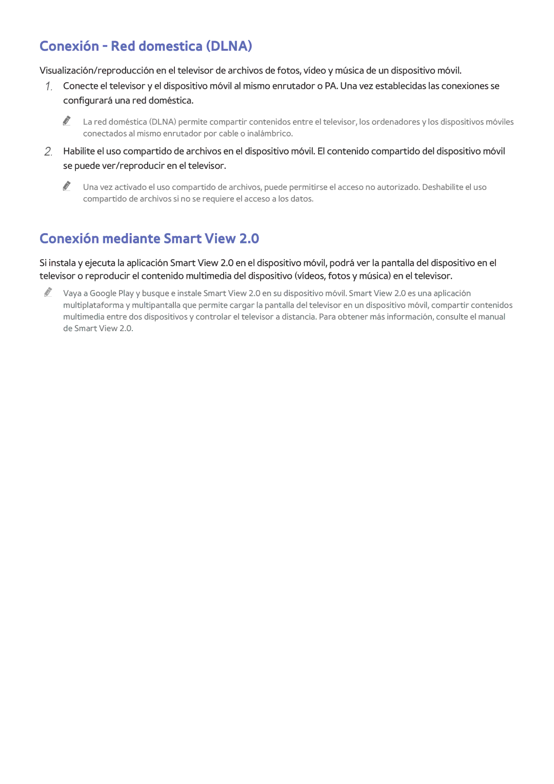 Samsung UA60H6400AKXKE, UE48H6200AWXXH, UE48H6800AWXXH manual Conexión Red domestica Dlna, Conexión mediante Smart View 