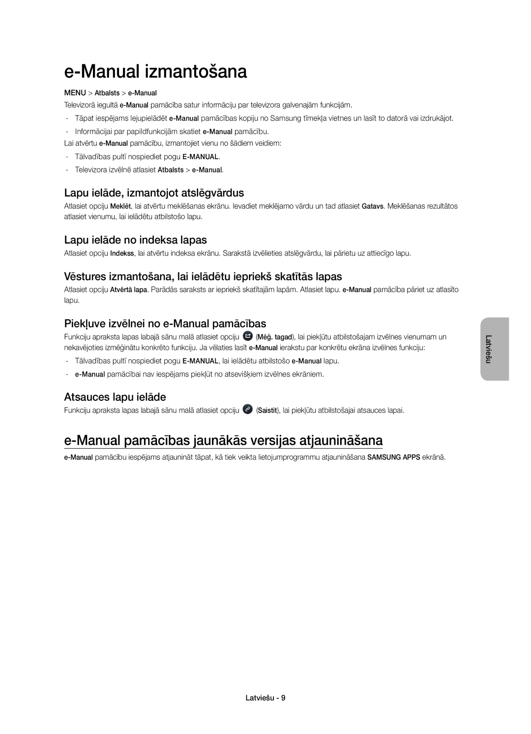 Samsung UE48H6800AWXXN, UE48H6800AWXXH, UE55H6800AWXXH Manual izmantošana, Manual pamācības jaunākās versijas atjaunināšana 