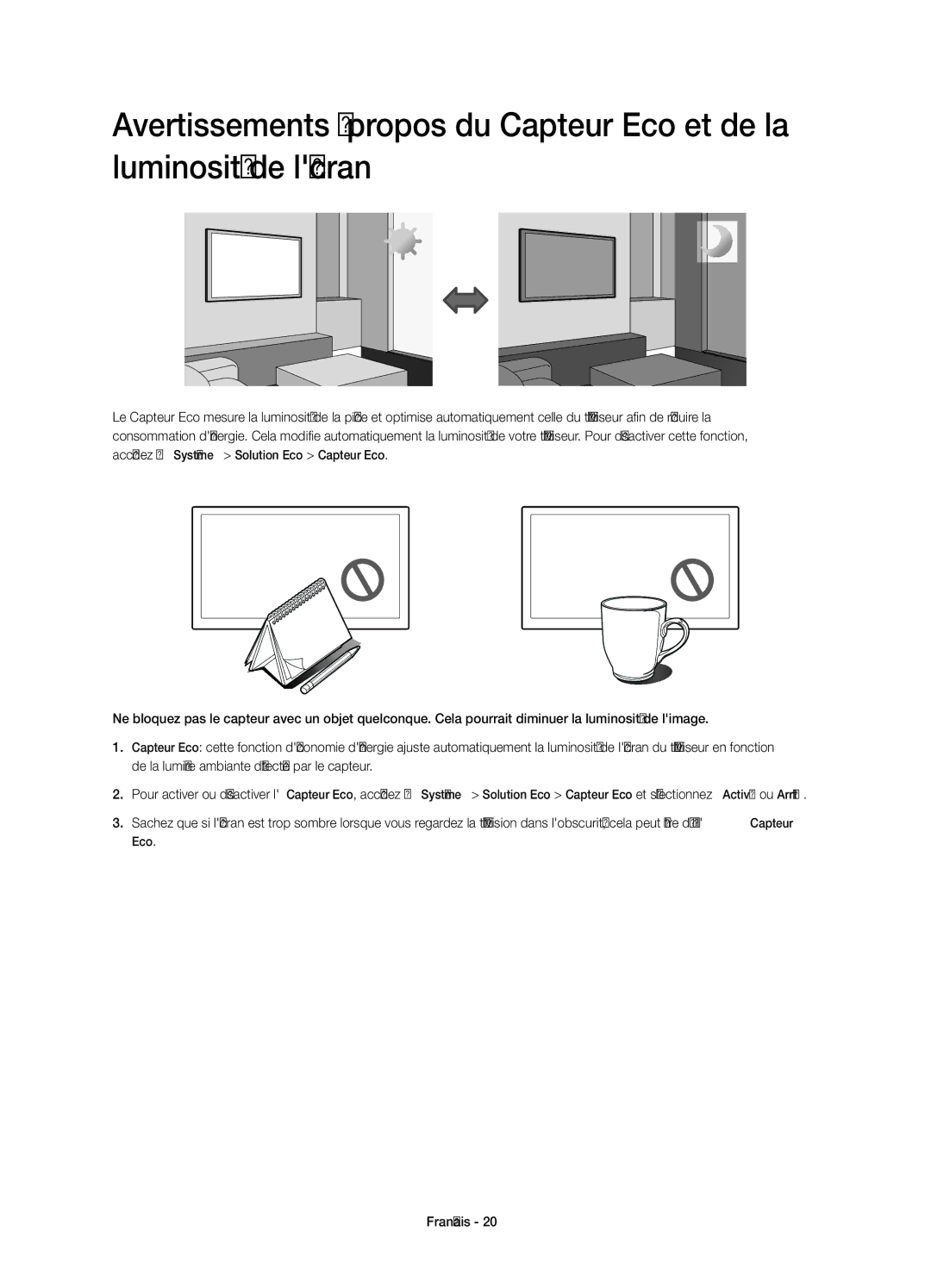 Samsung UE48H6850AWXXC, UE55H6850AWXXC manual Français 