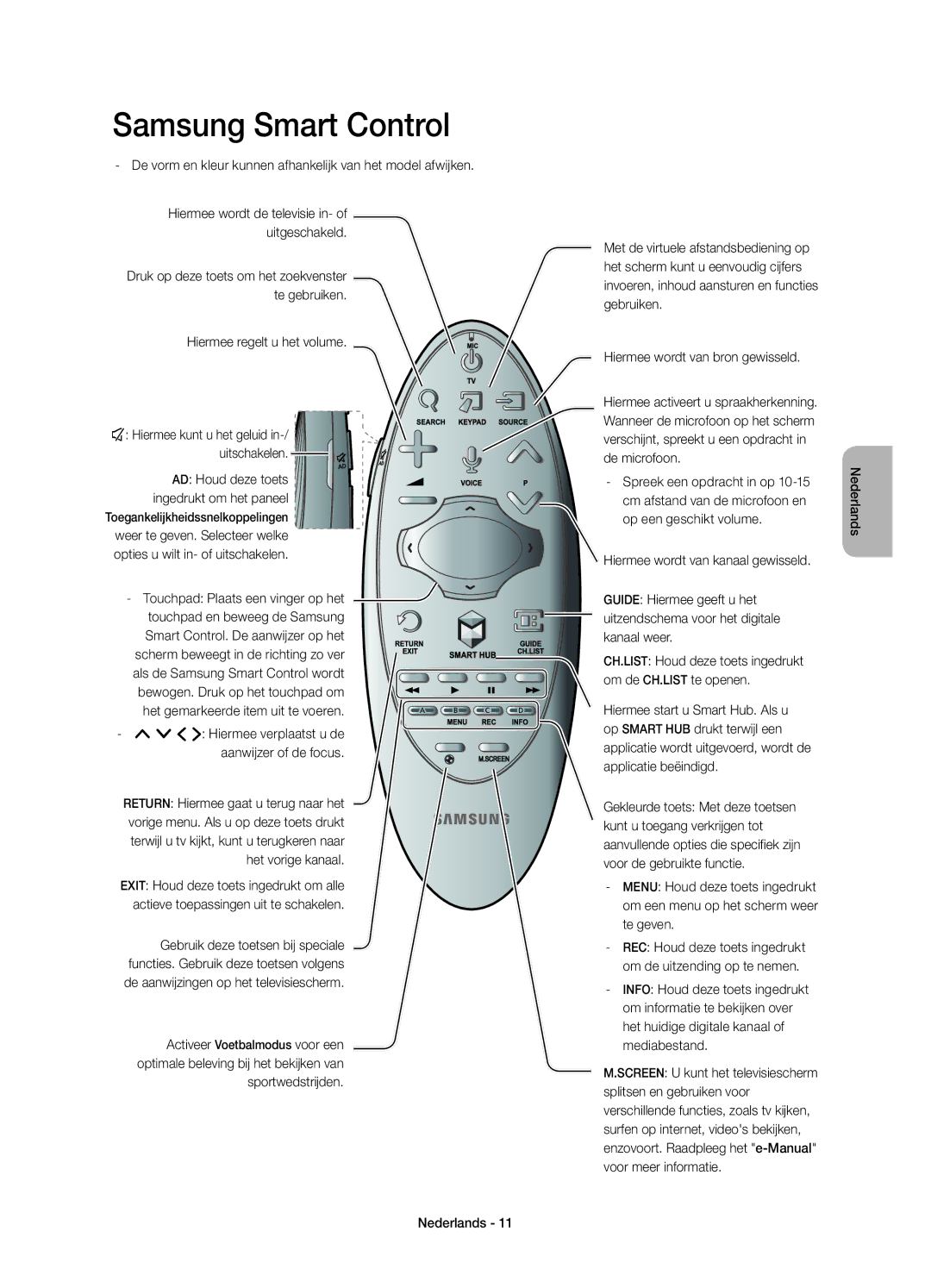 Samsung UE65H8000SLXZF manual De vorm en kleur kunnen afhankelijk van het model afwijken, Hiermee regelt u het volume 