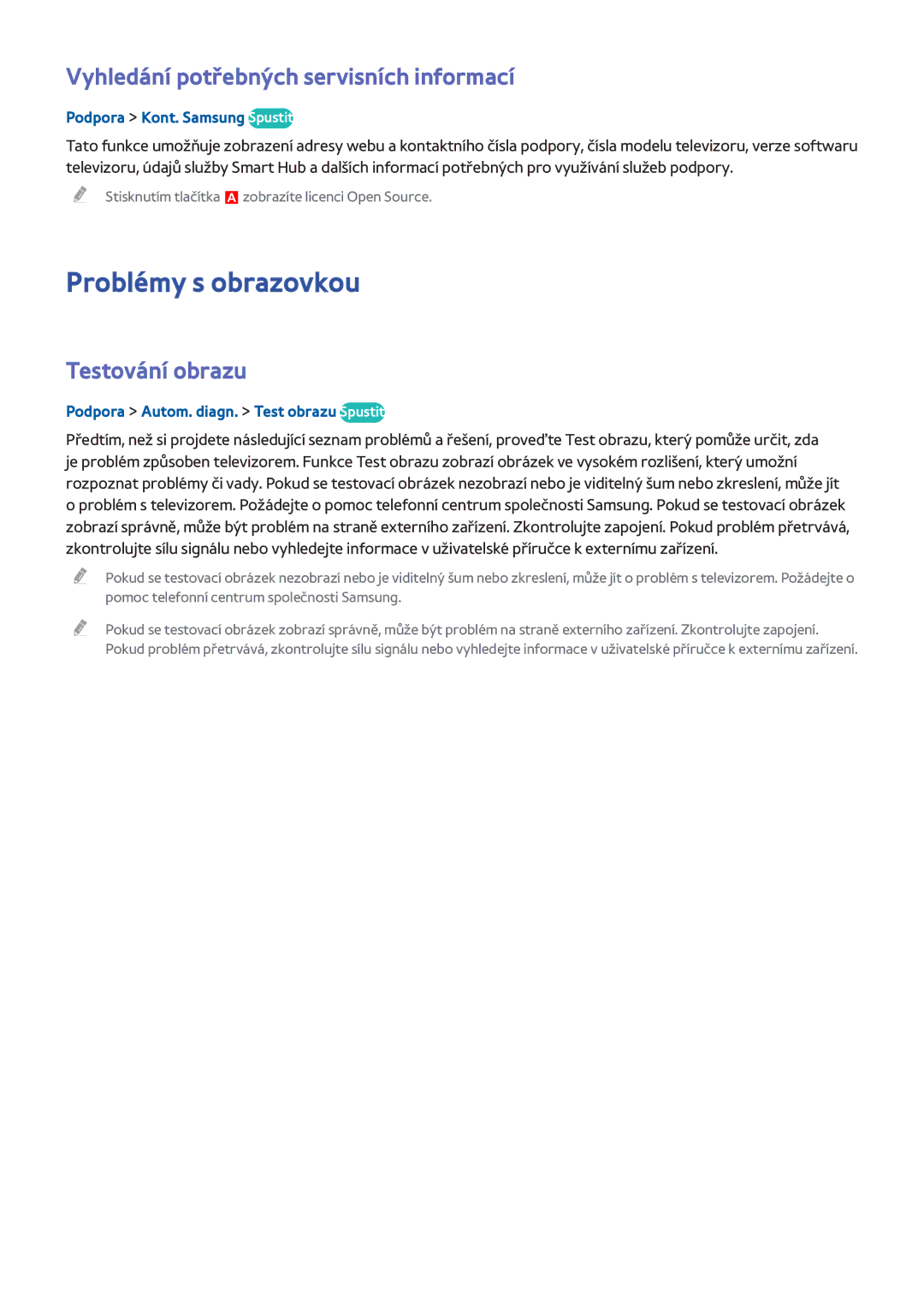 Samsung UE55H8000STXXH, UE48H8090SVXZG Problémy s obrazovkou, Vyhledání potřebných servisních informací, Testování obrazu 