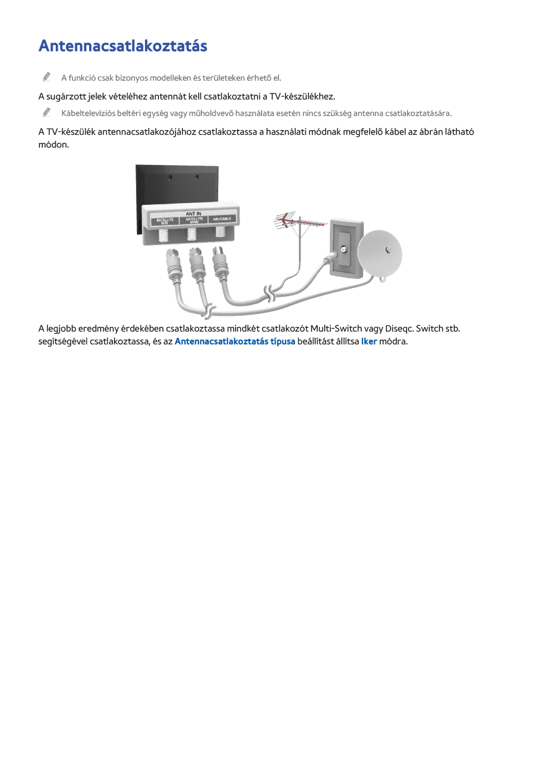 Samsung UE55H8000SLXXC, UE48H8090SVXZG, UE65H8080SQXZG, UE65H8000SLXXH, UE48H8000SLXXC, UE65H8090SVXZG Antennacsatlakoztatás 