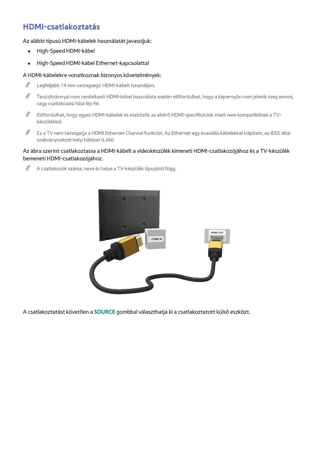 Samsung UE55H8000STXXH, UE48H8090SVXZG, UE65H8080SQXZG, UE65H8000SLXXH, UE48H8000SLXXC, UE65H8090SVXZG HDMI-csatlakoztatás 