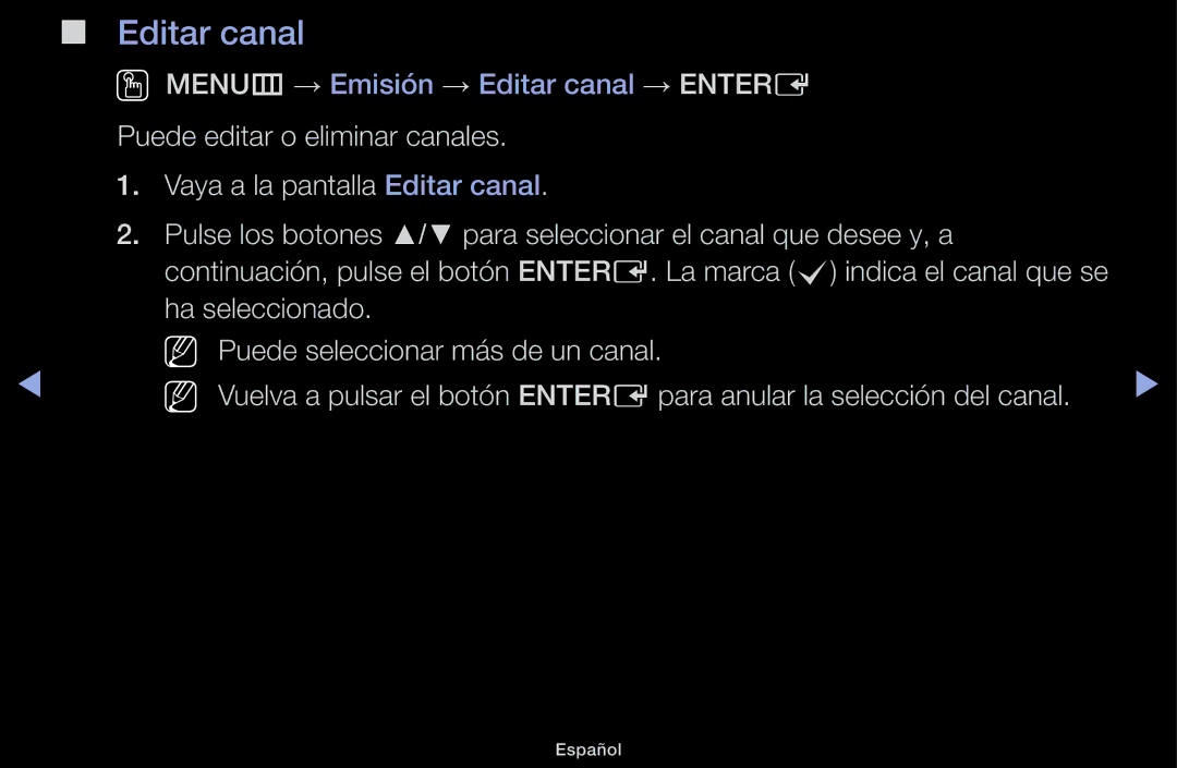 Samsung UE22K5000AWXXC, UE48J5100AWXXC, UE32J4100AWXXC, UE32J5100AWXXC, UE40J5100AWXXC manual Editar canal 