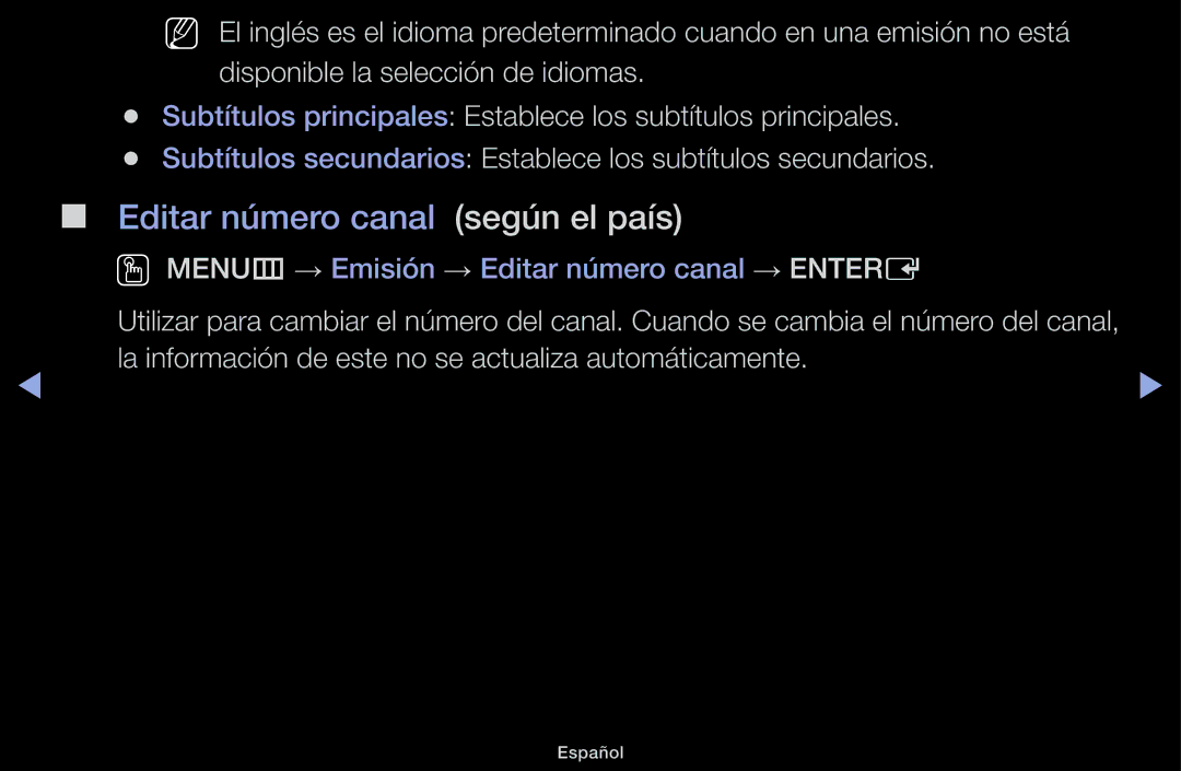 Samsung UE22K5000AWXXC, UE48J5100AWXXC, UE32J4100AWXXC, UE32J5100AWXXC, UE40J5100AWXXC manual Editar número canal según el país 