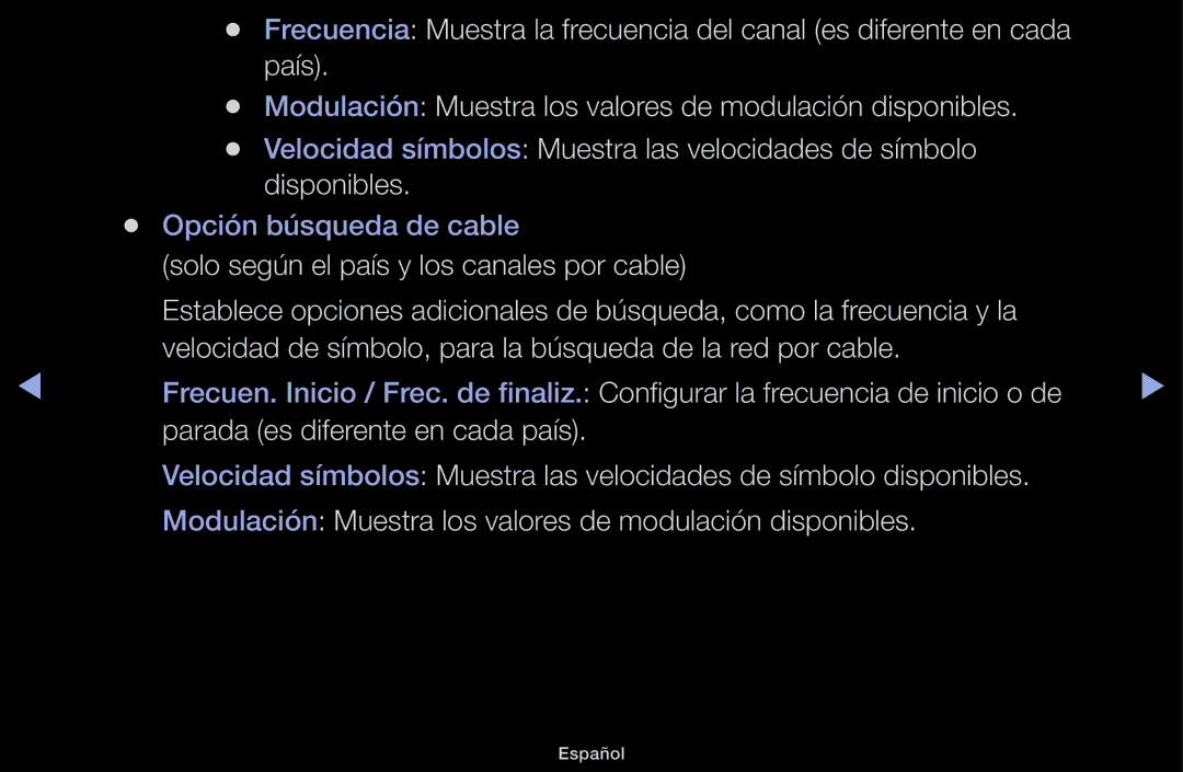 Samsung UE48J5100AWXXC, UE32J4100AWXXC, UE22K5000AWXXC, UE32J5100AWXXC, UE40J5100AWXXC manual Opción búsqueda de cable 