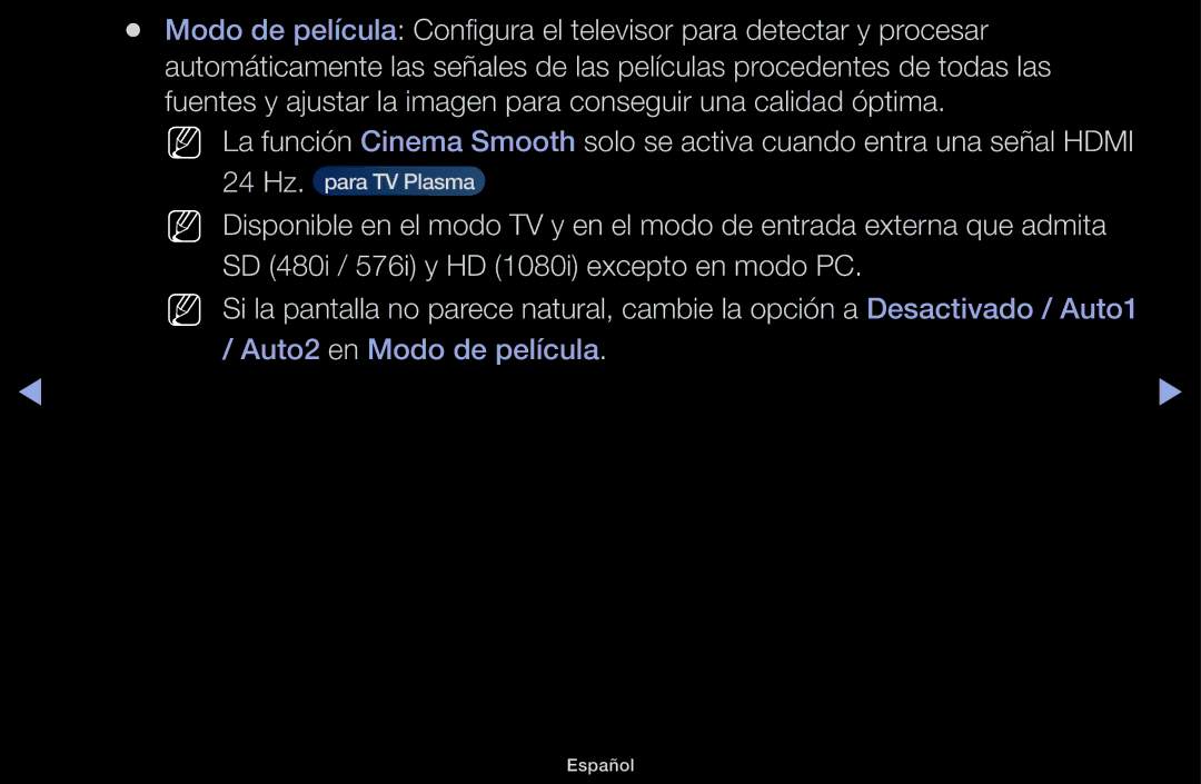 Samsung UE48J5100AWXXC, UE32J4100AWXXC, UE22K5000AWXXC, UE32J5100AWXXC, UE40J5100AWXXC manual Auto2 en Modo de película 