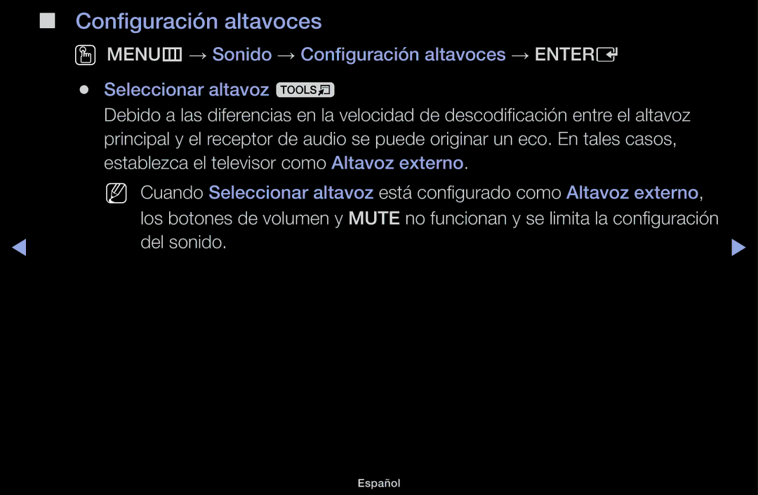 Samsung UE32J5100AWXXC, UE48J5100AWXXC, UE32J4100AWXXC, UE22K5000AWXXC, UE40J5100AWXXC manual Configuración altavoces 