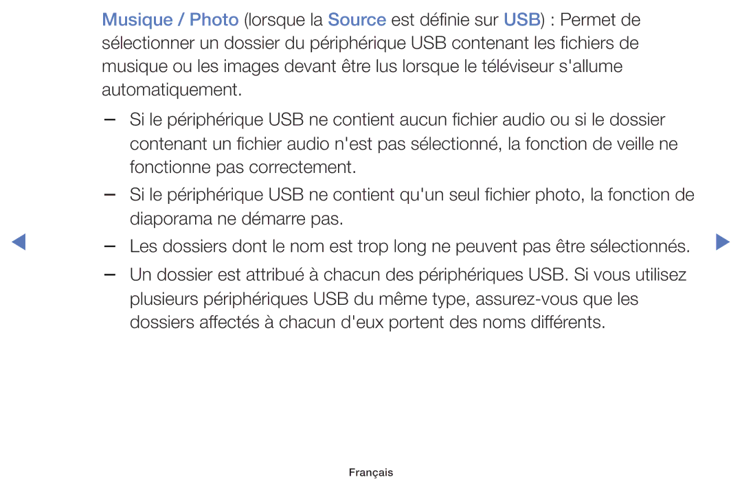 Samsung UE32J5100AWXZF, UE48J5100AWXZF, UE32J4100AWXZF manual Dossiers affectés à chacun deux portent des noms différents 