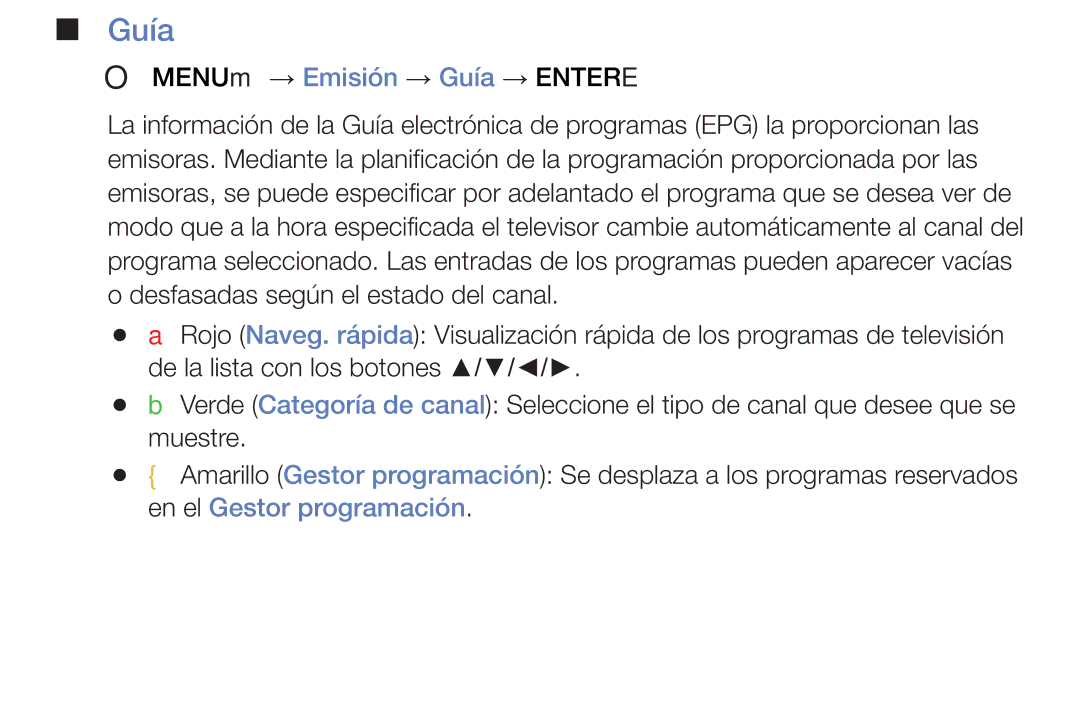 Samsung UA32K4070ASXMV, UE48J5170ASXZG, UA32J4170AUXKE manual Guía, En el Gestor programación 