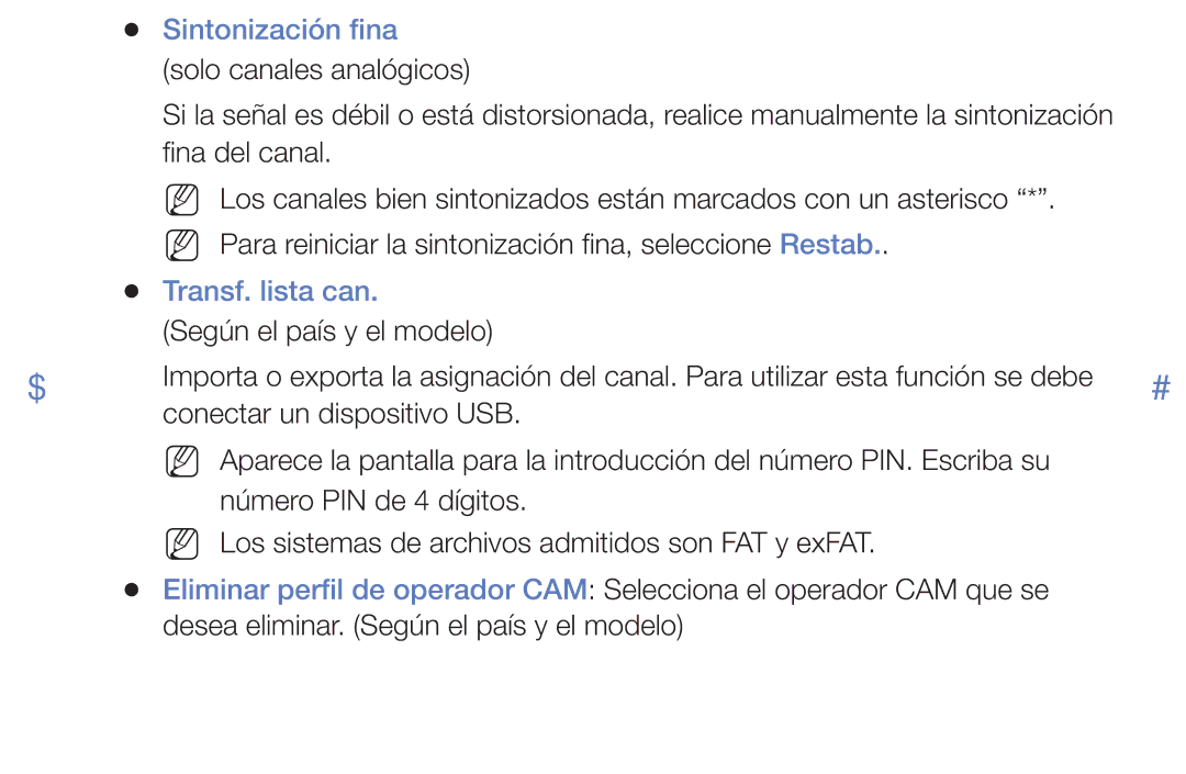 Samsung UA32J4170AUXKE, UE48J5170ASXZG, UA32K4070ASXMV manual Sintonización fina, Transf. lista can 