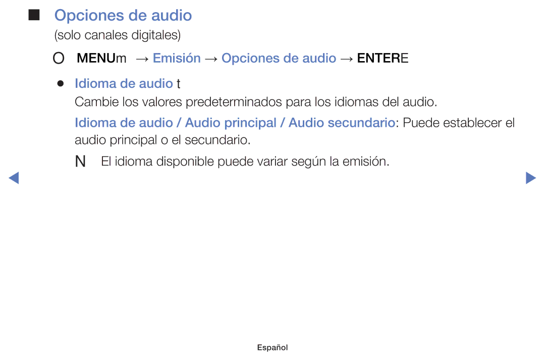 Samsung UE48J5170ASXZG, UA32K4070ASXMV, UA32J4170AUXKE manual Opciones de audio 