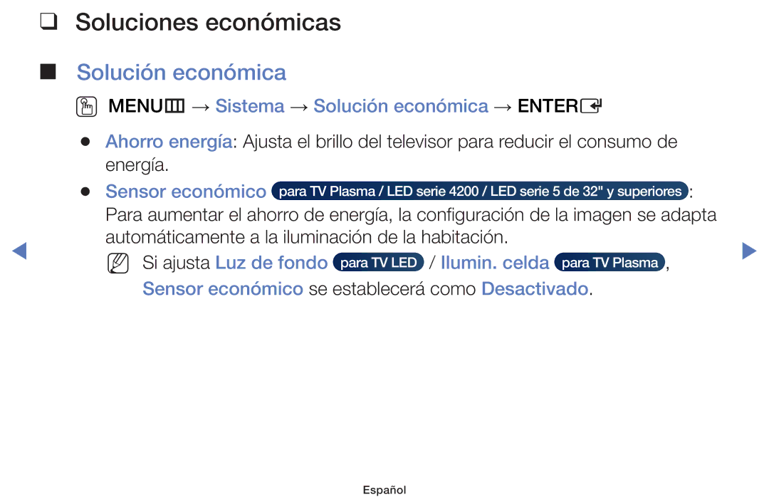 Samsung UE40H5003AKXXH, UE48J5170ASXZG, UE40J5170ASXZG, UE40H4200AWXXC manual Soluciones económicas, Solución económica 