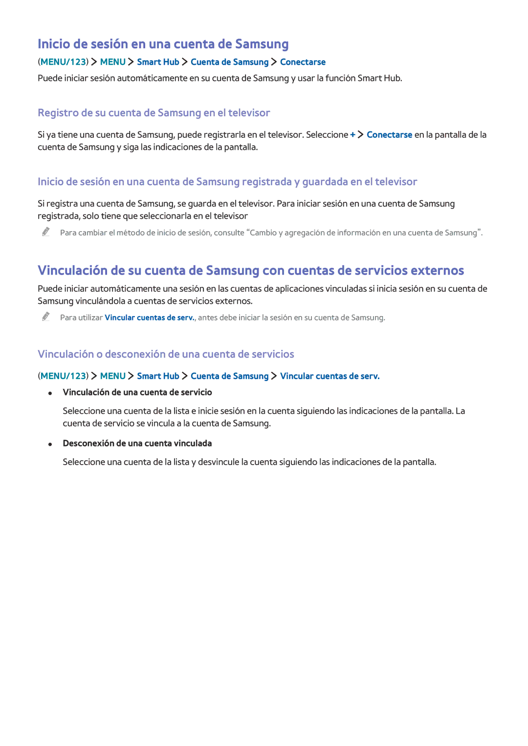 Samsung UE48J5500AKXXC manual Inicio de sesión en una cuenta de Samsung, Registro de su cuenta de Samsung en el televisor 