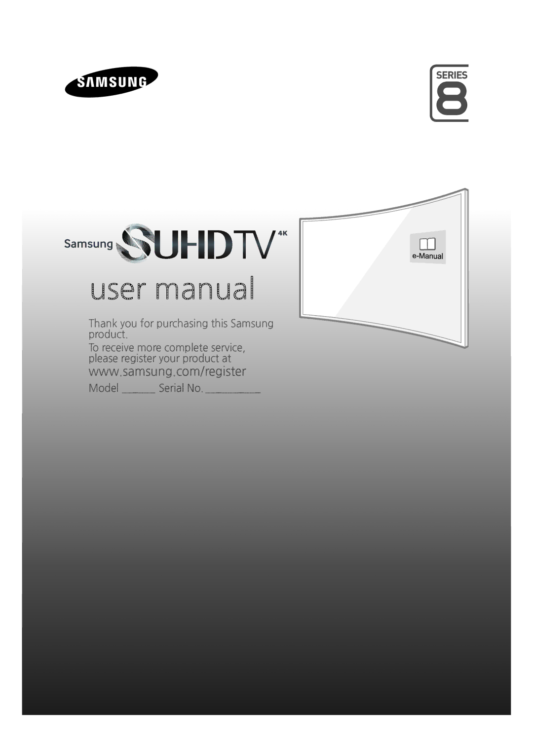 Samsung UE55JS8500TXXC, UE48JS8500TXXC, UE48JS8500TXZF, UE55JS8500TXZF manual Thank you for purchasing this Samsung product 