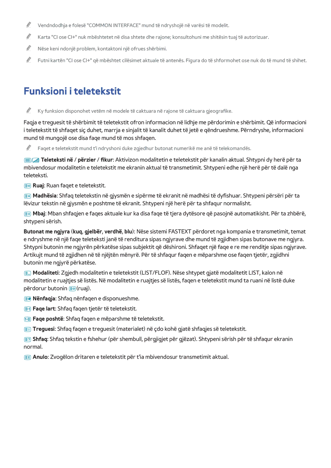 Samsung UE65JS9502TXXH, UE48JS9002TXXH, UE55JS9002TXXH, UE65JS9002TXXH manual Funksioni i teletekstit 