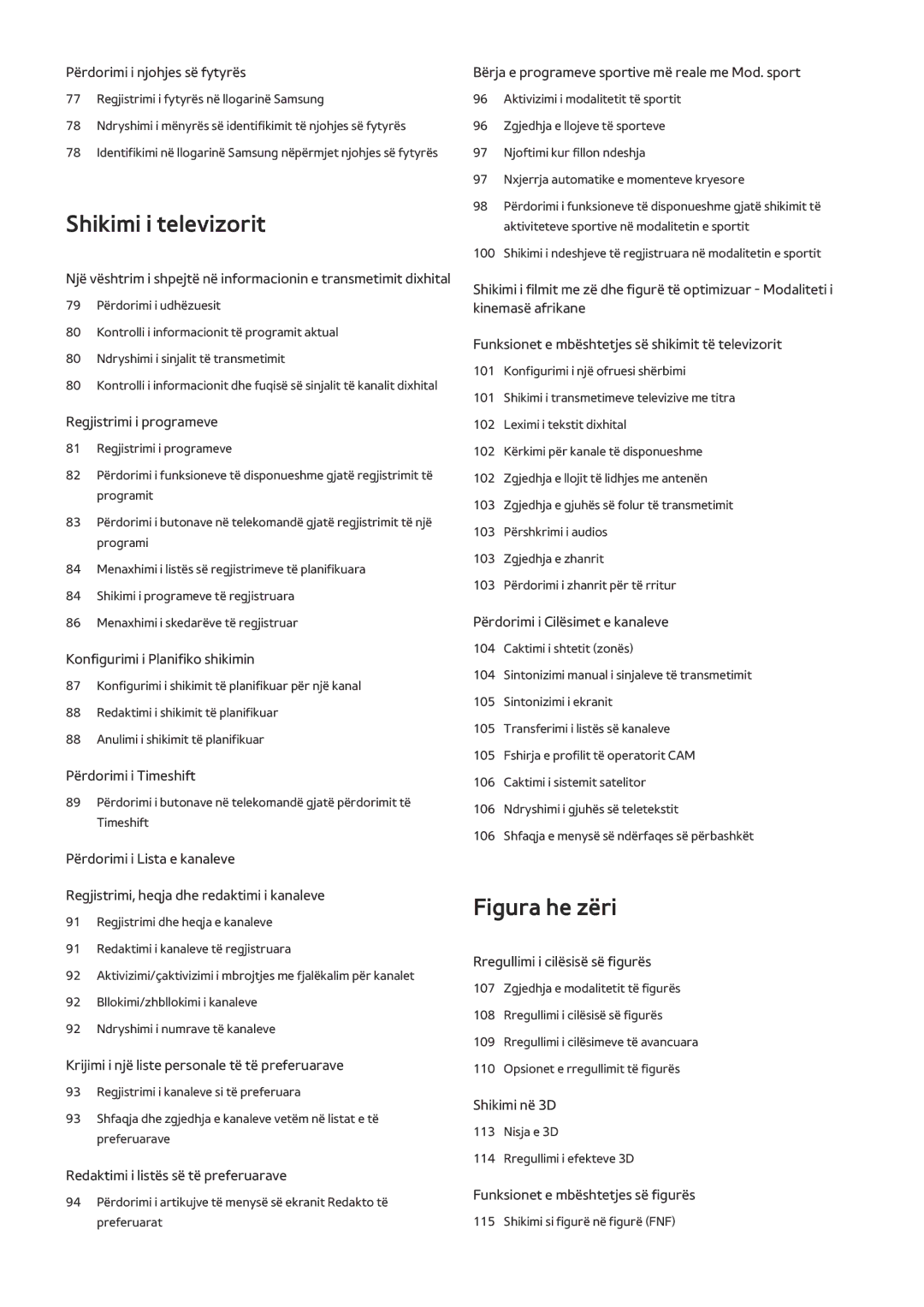 Samsung UE48JS9002TXXH, UE65JS9502TXXH, UE55JS9002TXXH, UE65JS9002TXXH manual Figura he zëri 