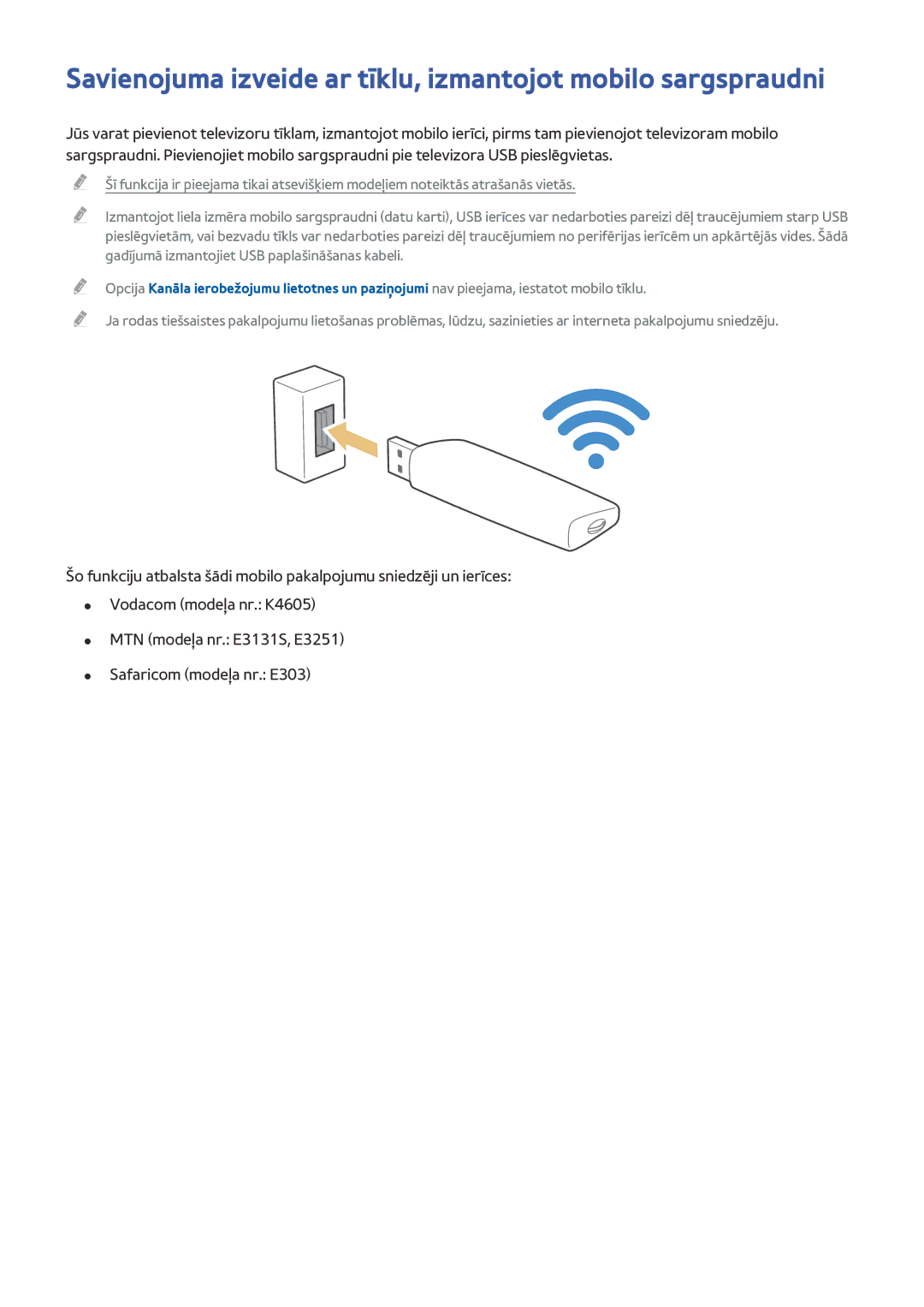 Samsung UE40JU6740UXZG, UE48JU6495UXZG, UE48JU6490UXZG manual Savienojuma izveide ar tīklu, izmantojot mobilo sargspraudni 