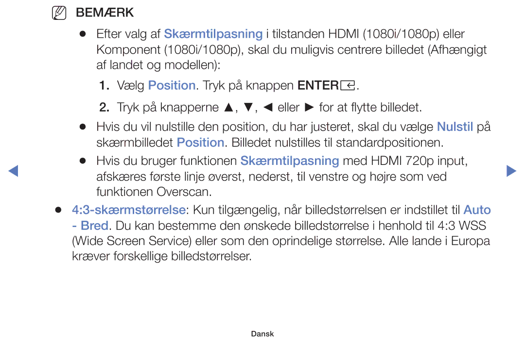 Samsung UE32K5105AKXXE, UE49K5105AKXXE, UE32K4105AKXXE, UE40K5105AKXXE, UE55K5105AKXXE manual NN Bemærk 