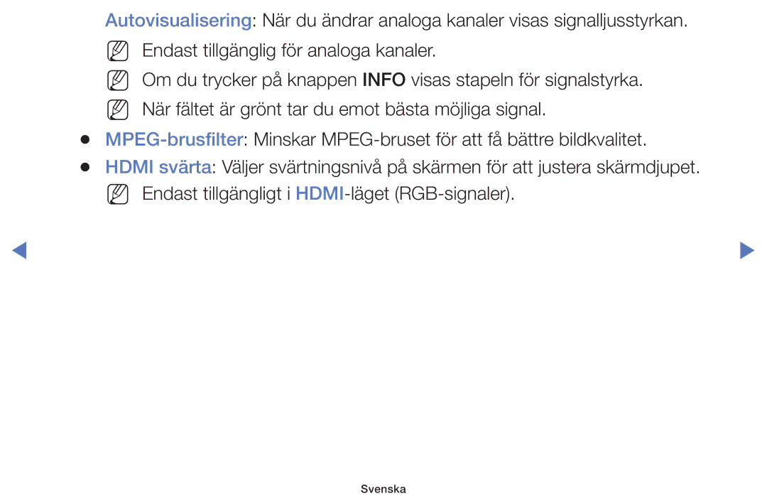 Samsung UE40K5105AKXXE, UE49K5105AKXXE, UE32K5105AKXXE, UE32K4105AKXXE, UE55K5105AKXXE manual Svenska 