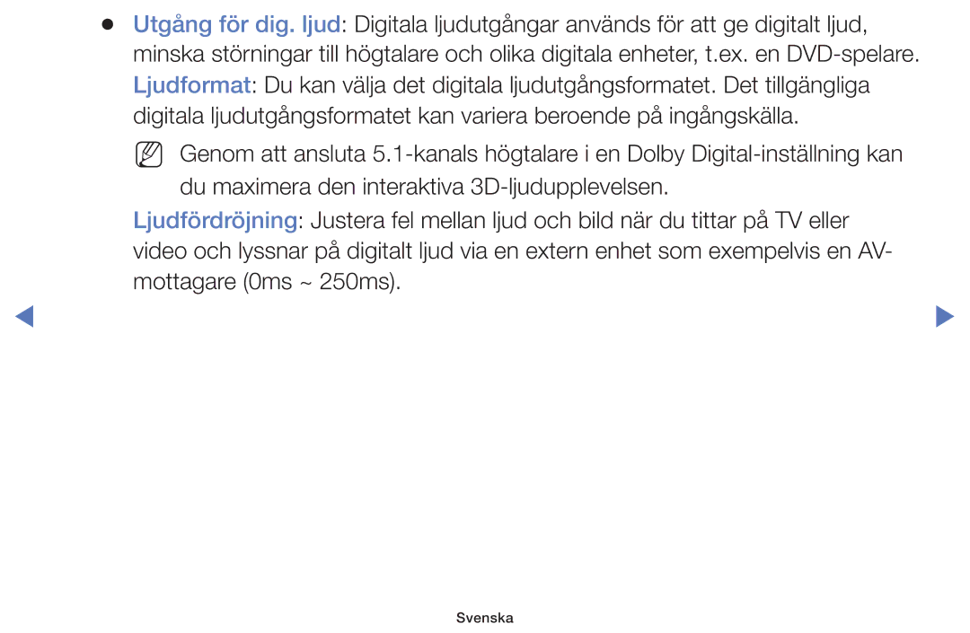 Samsung UE49K5105AKXXE, UE32K5105AKXXE, UE32K4105AKXXE, UE40K5105AKXXE, UE55K5105AKXXE manual Svenska 