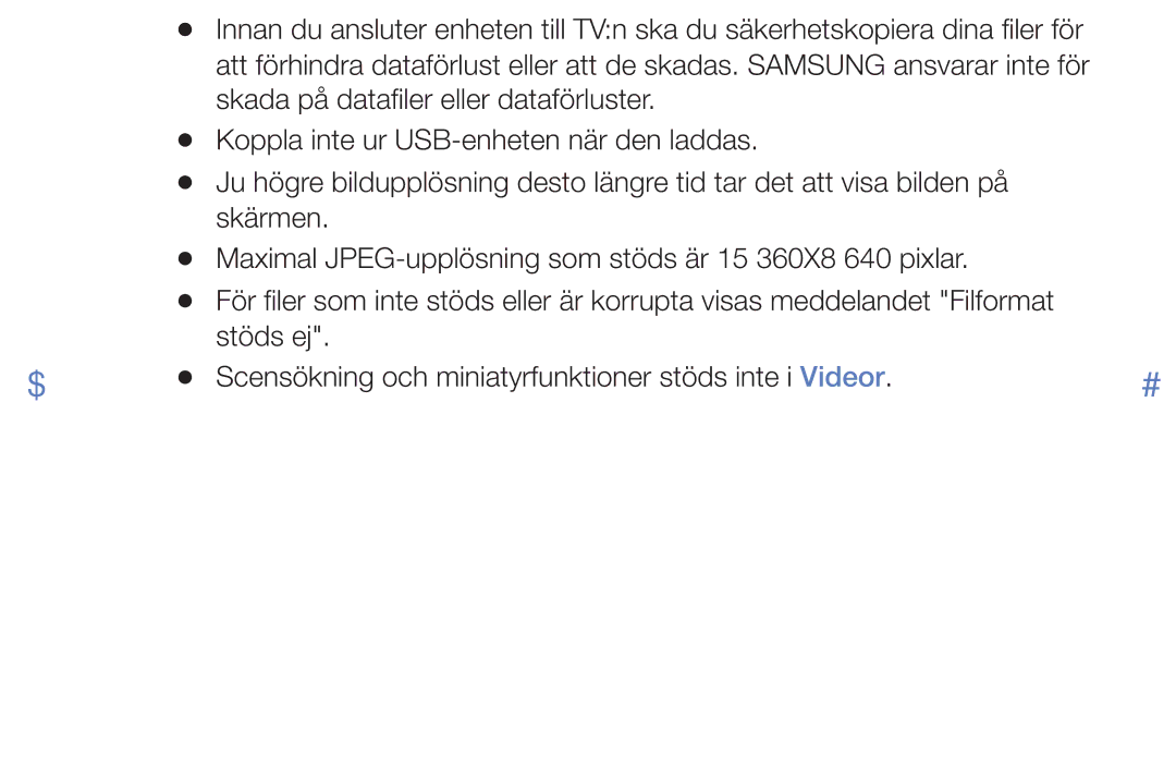 Samsung UE49K5105AKXXE, UE32K5105AKXXE, UE32K4105AKXXE, UE40K5105AKXXE, UE55K5105AKXXE manual Svenska 