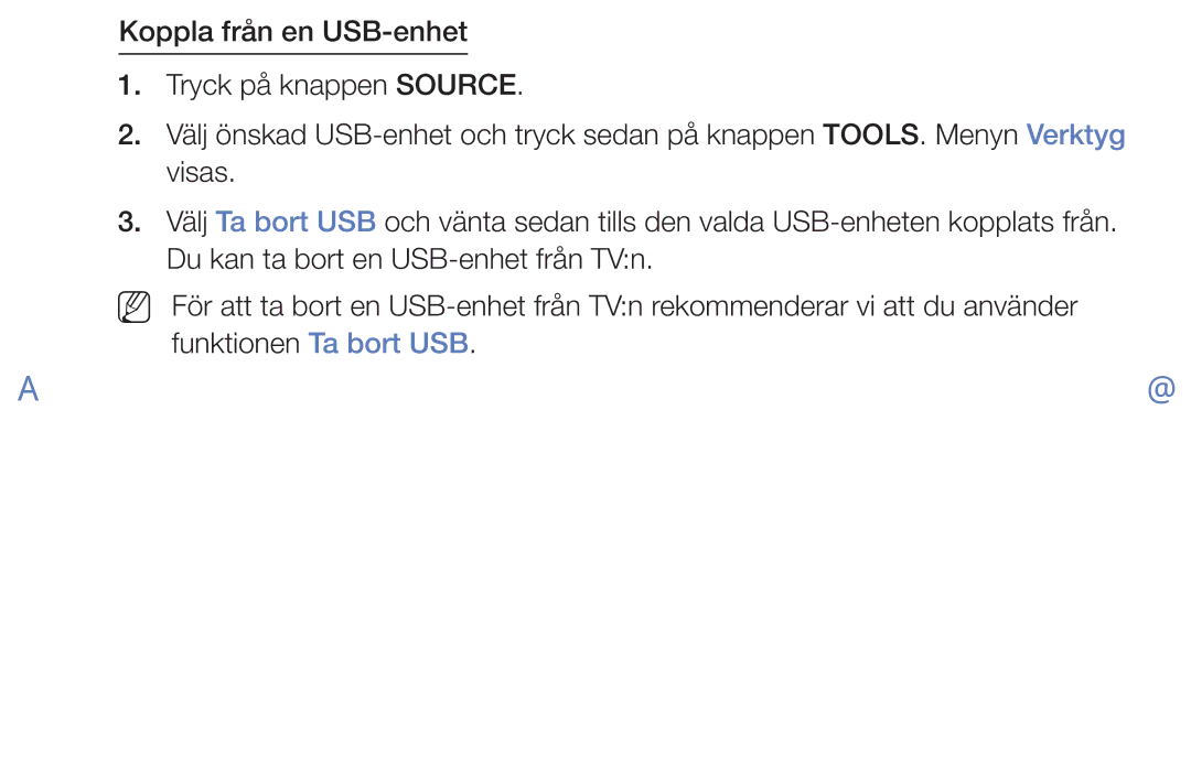 Samsung UE40K5105AKXXE, UE49K5105AKXXE, UE32K5105AKXXE, UE32K4105AKXXE, UE55K5105AKXXE manual Svenska 