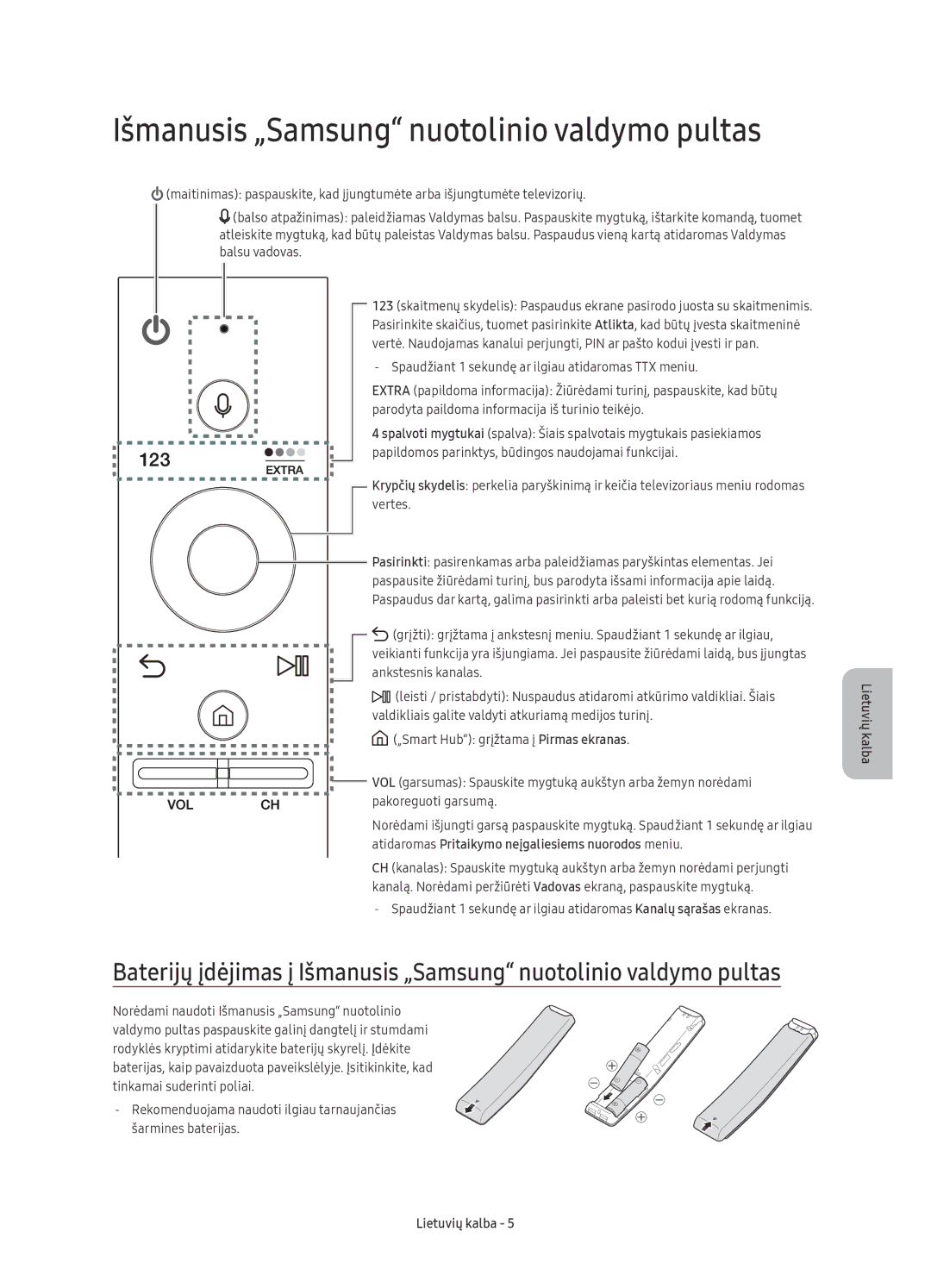 Samsung UE78KS9000LXXH, UE49KS9002TXXH, UE65KS9000LXXH, UE55KS9000LXXH manual Išmanusis „Samsung nuotolinio valdymo pultas 