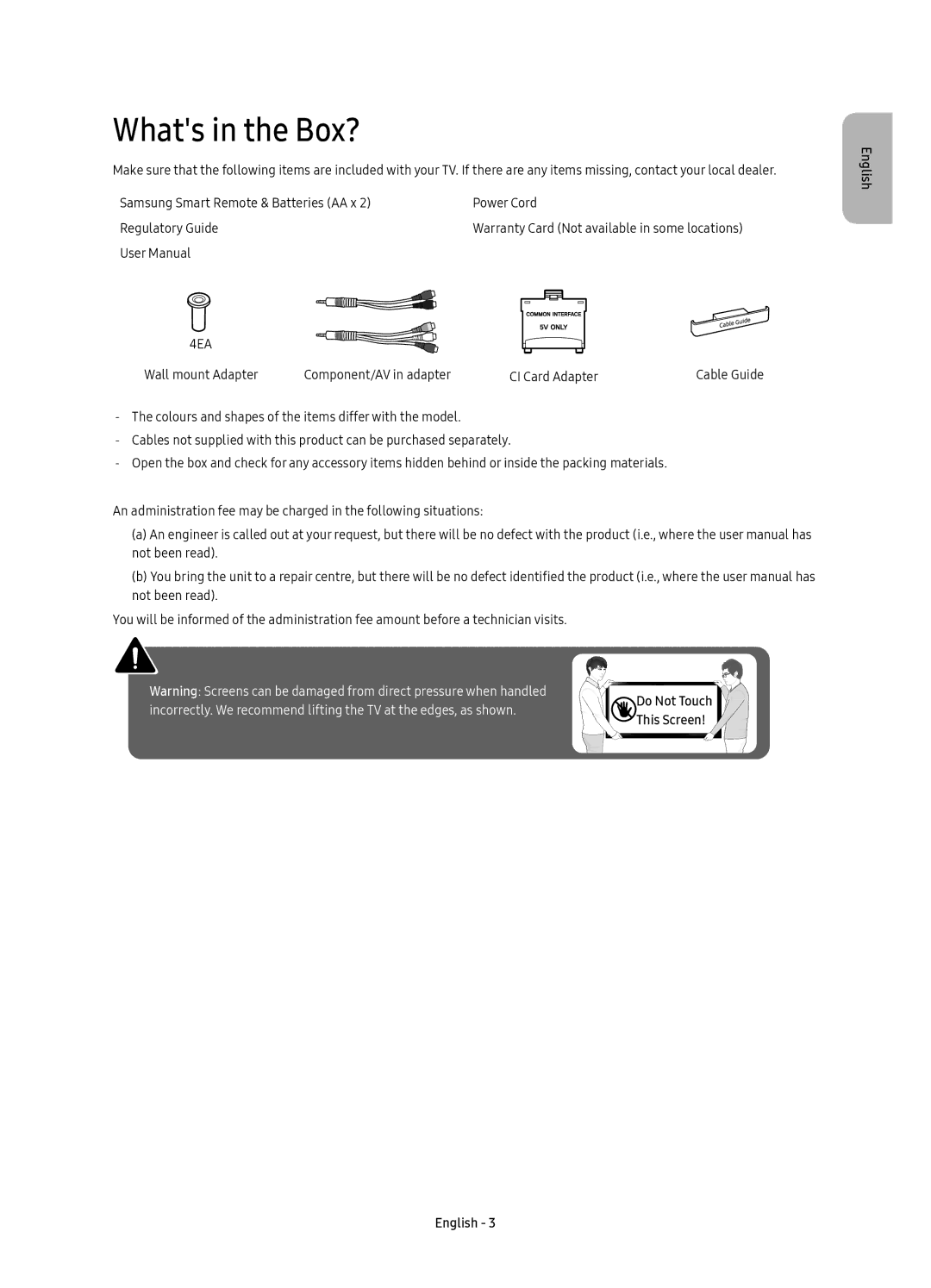 Samsung UE43KU6400UXZT, UE49KU6400UXZT, UE65KU6400UXZT, UE55KU6400UXZT, UE40KU6400UXZT manual Whats in the Box? 